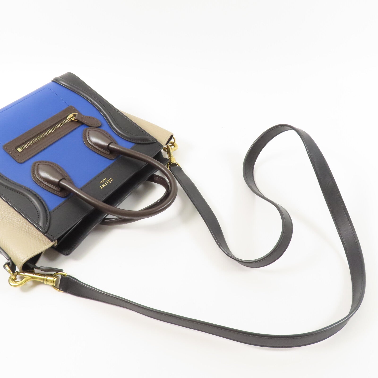 CELINE 牛皮皮革Nano Luggage手挽肩背兩用袋