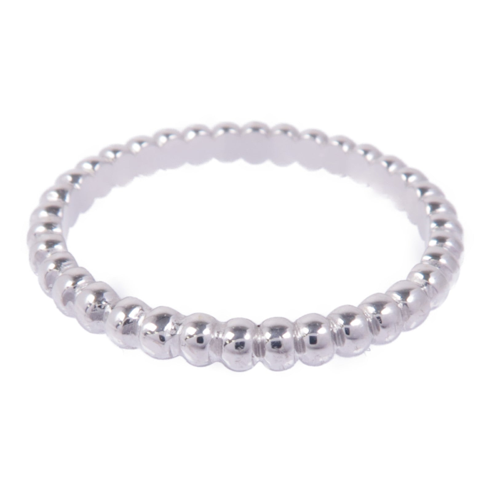 Van Cleef & Arpels 18K白金Perlee Pearls of Gold Ring戒指#51/US#5.5