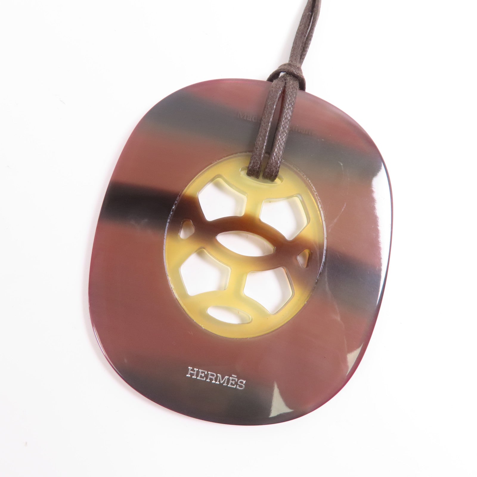 HERMES 水牛角Horn & Lacquer Lift Pendant項鍊