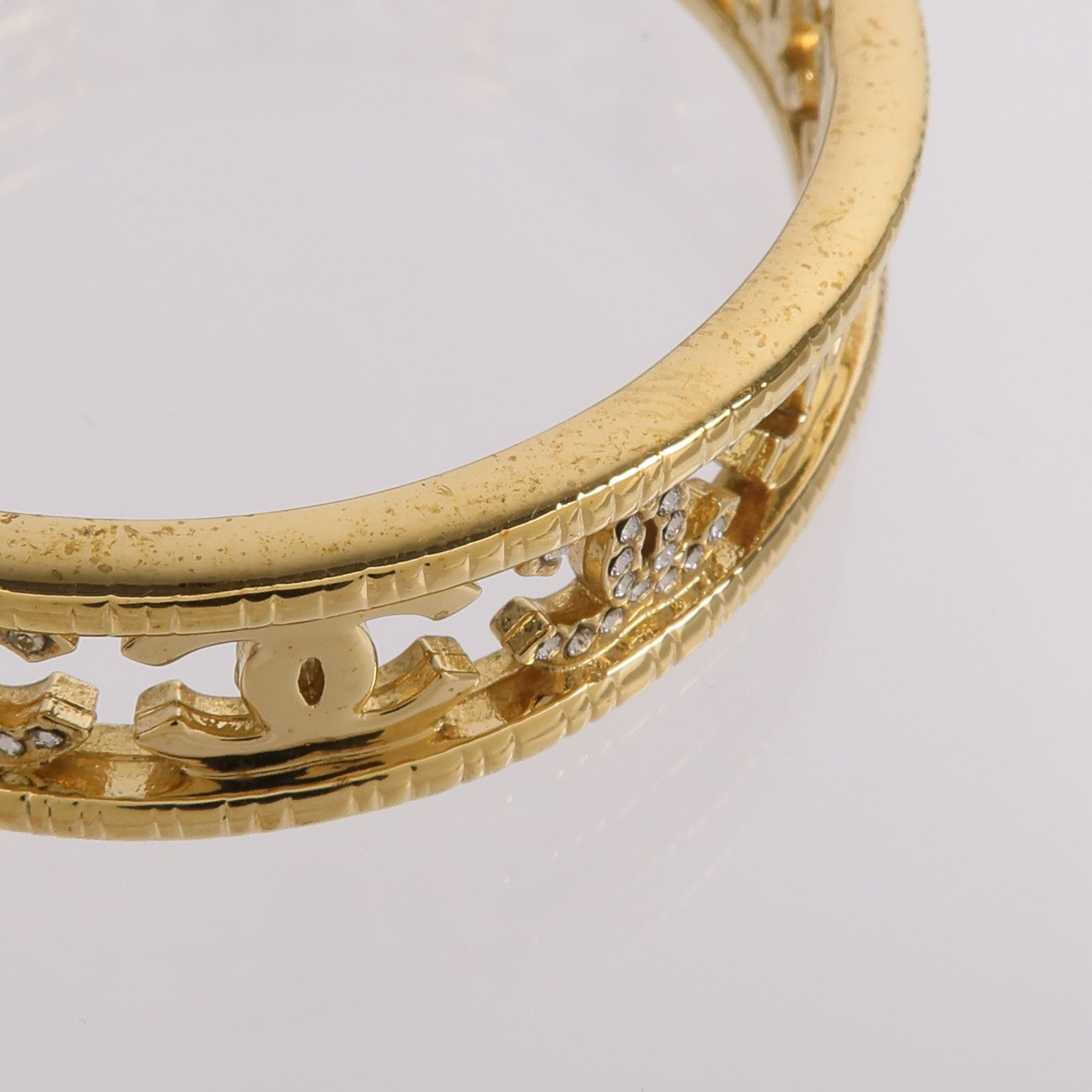 CHANEL 金屬Crystal CC Cuff Bracelet手鐲