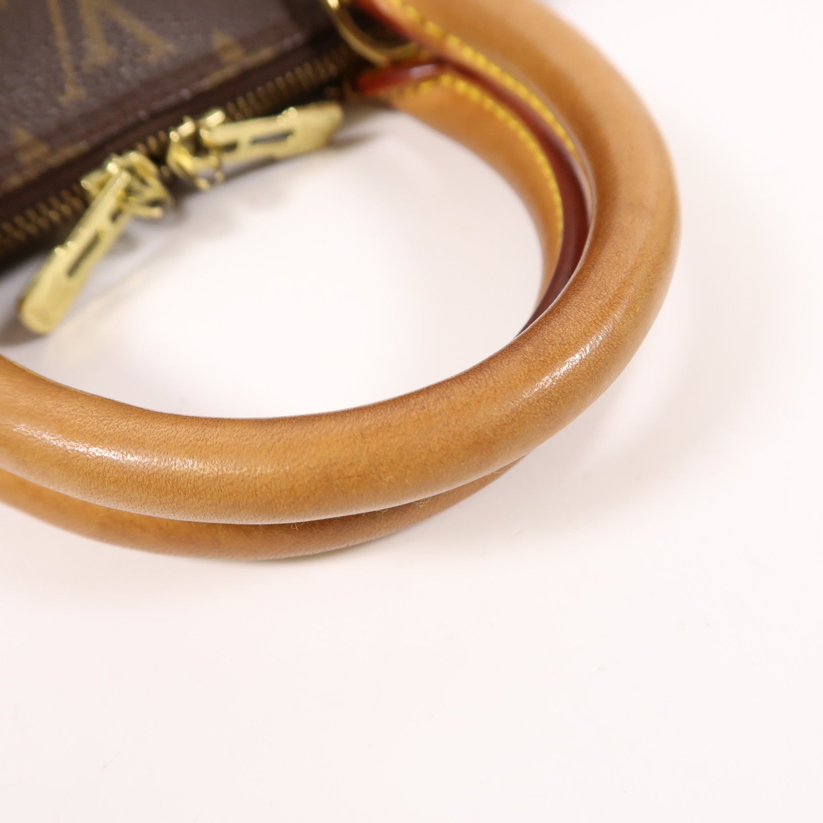 LOUIS VUITTON Monogram Alma金扣手挽袋棕色