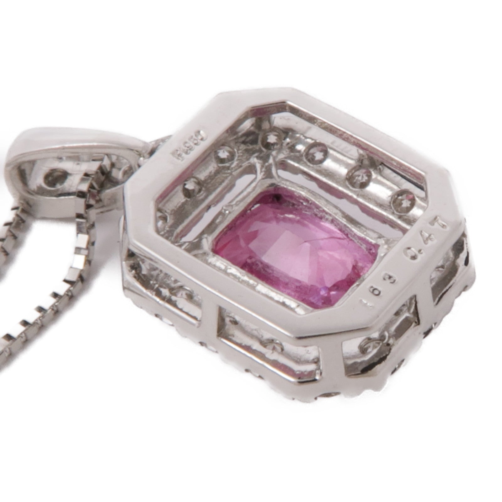 JEWELRY Padparadscha Diamond Necklace PT950/PT850 Platinum