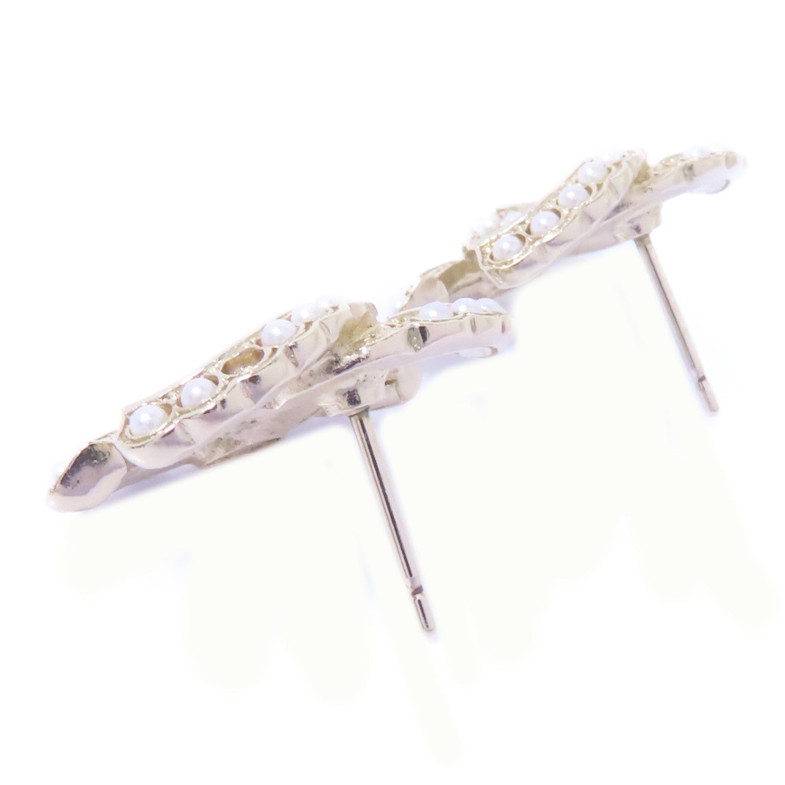 CHANEL PVC/金屬Earrings耳環金色/白色