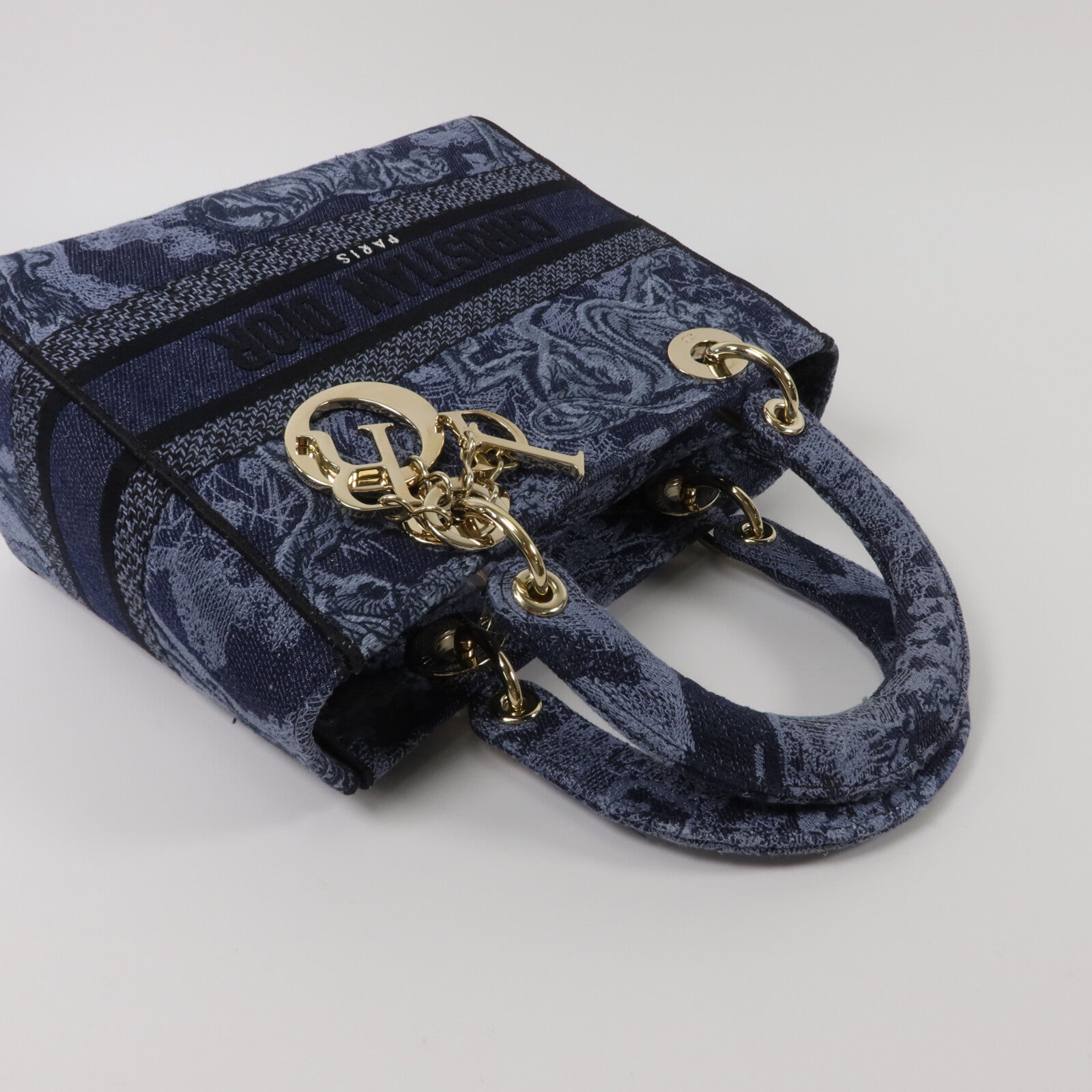 Dior 帆布Lady Dior D Lite Medium手挽肩背兩用袋