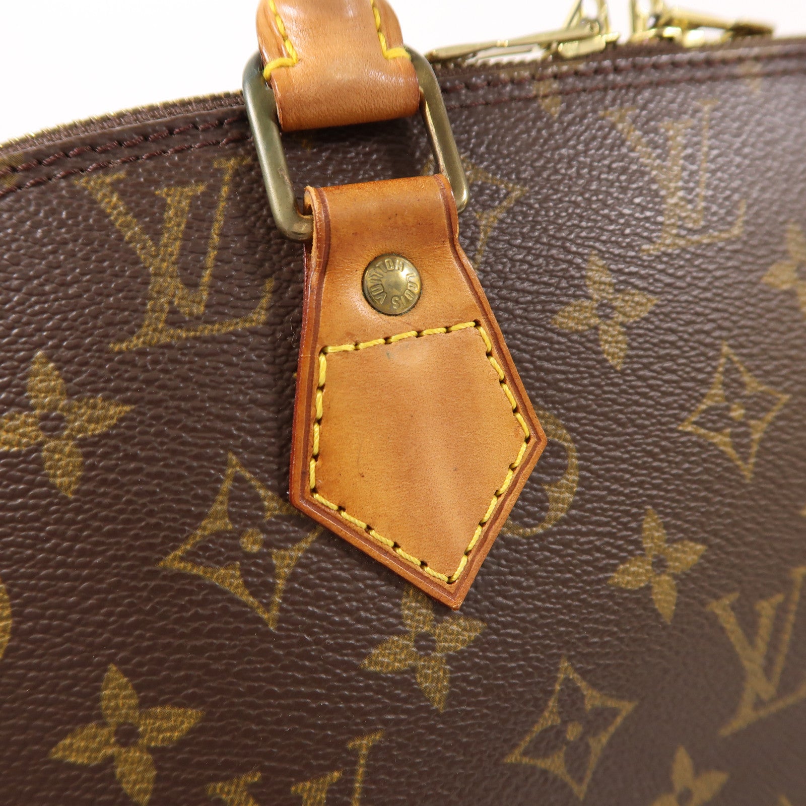 LOUIS VUITTON Monogram Alma金扣手挽袋棕色