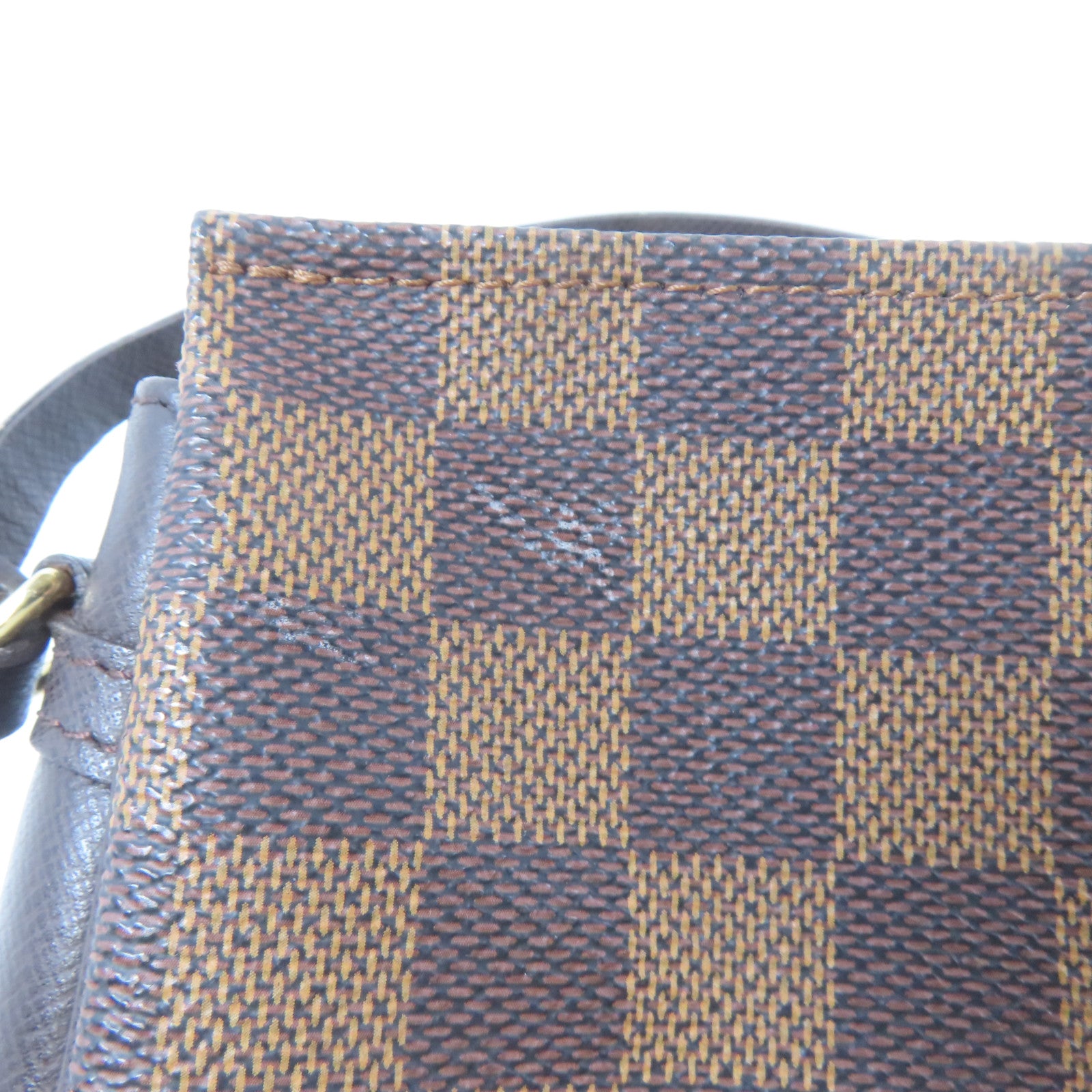 LOUIS VUITTON Damier Trousse Pochette Accessories金扣手挽袋啡色