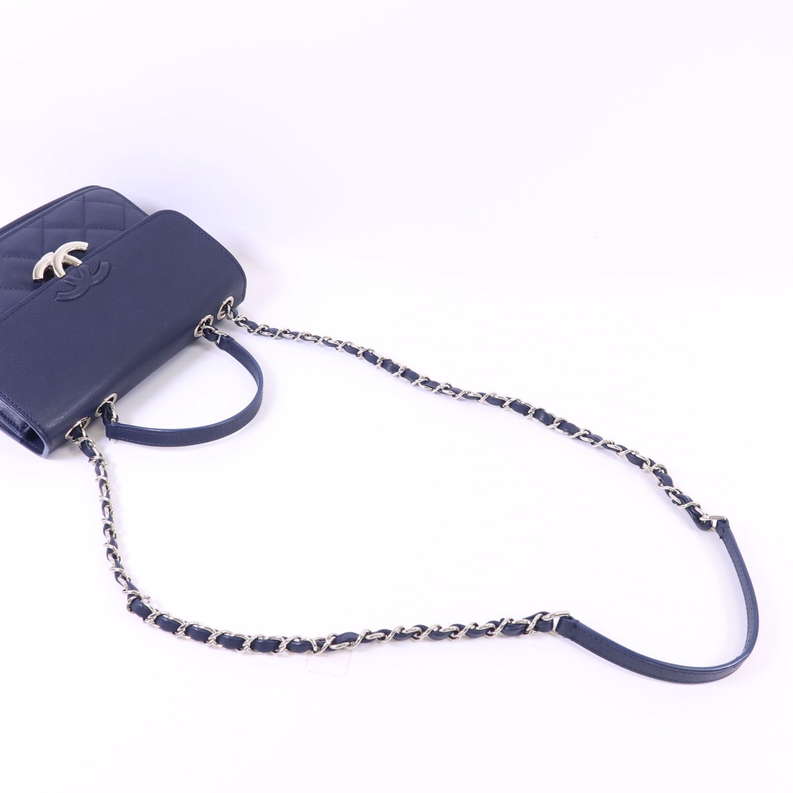 CHANEL 【激減優惠】牛皮皮革2 Way Chain Shoulder Bag銀扣鏈帶肩背袋