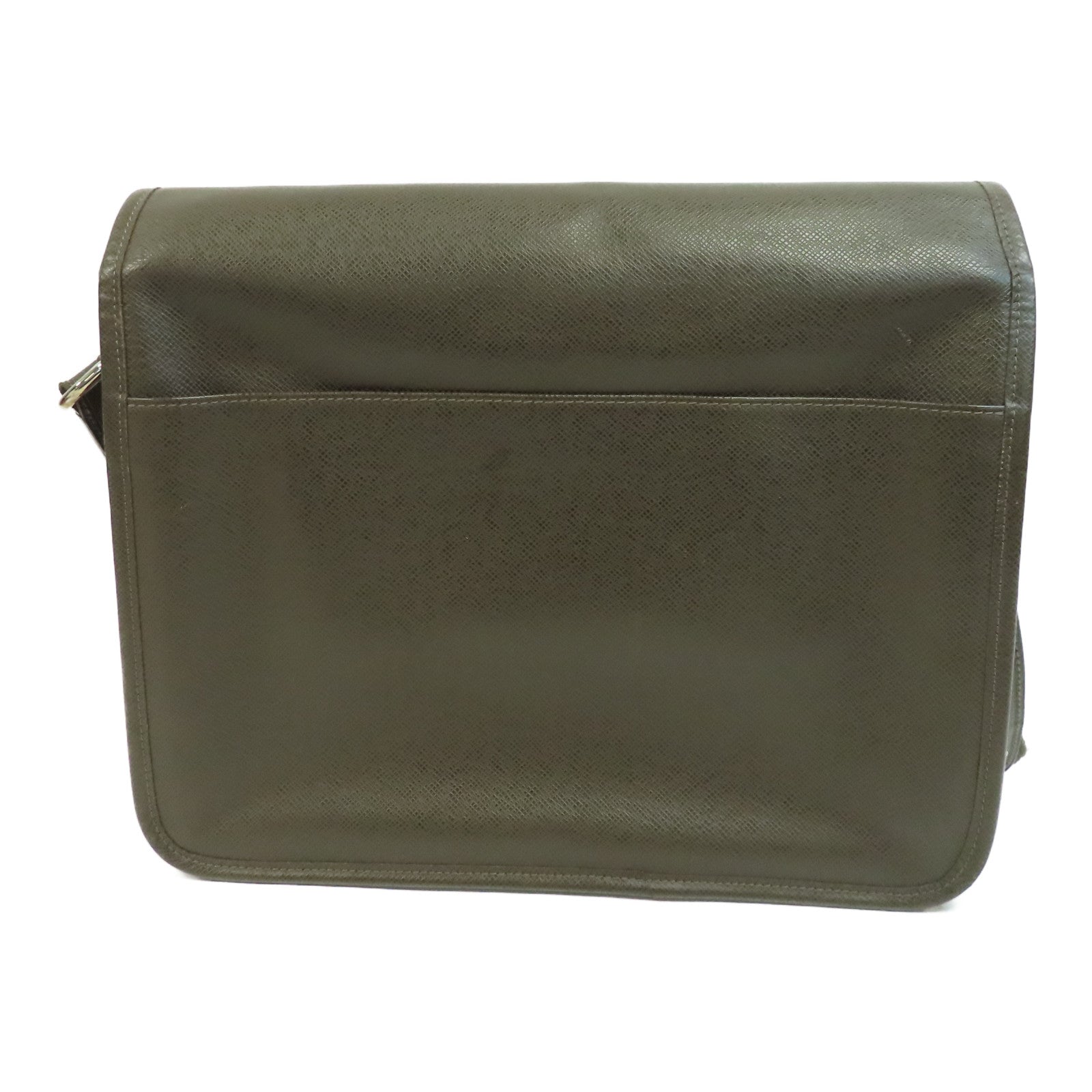 LOUIS VUITTON 牛皮皮革Alexei Taiga Messanger Bag銀扣肩背袋啡色
