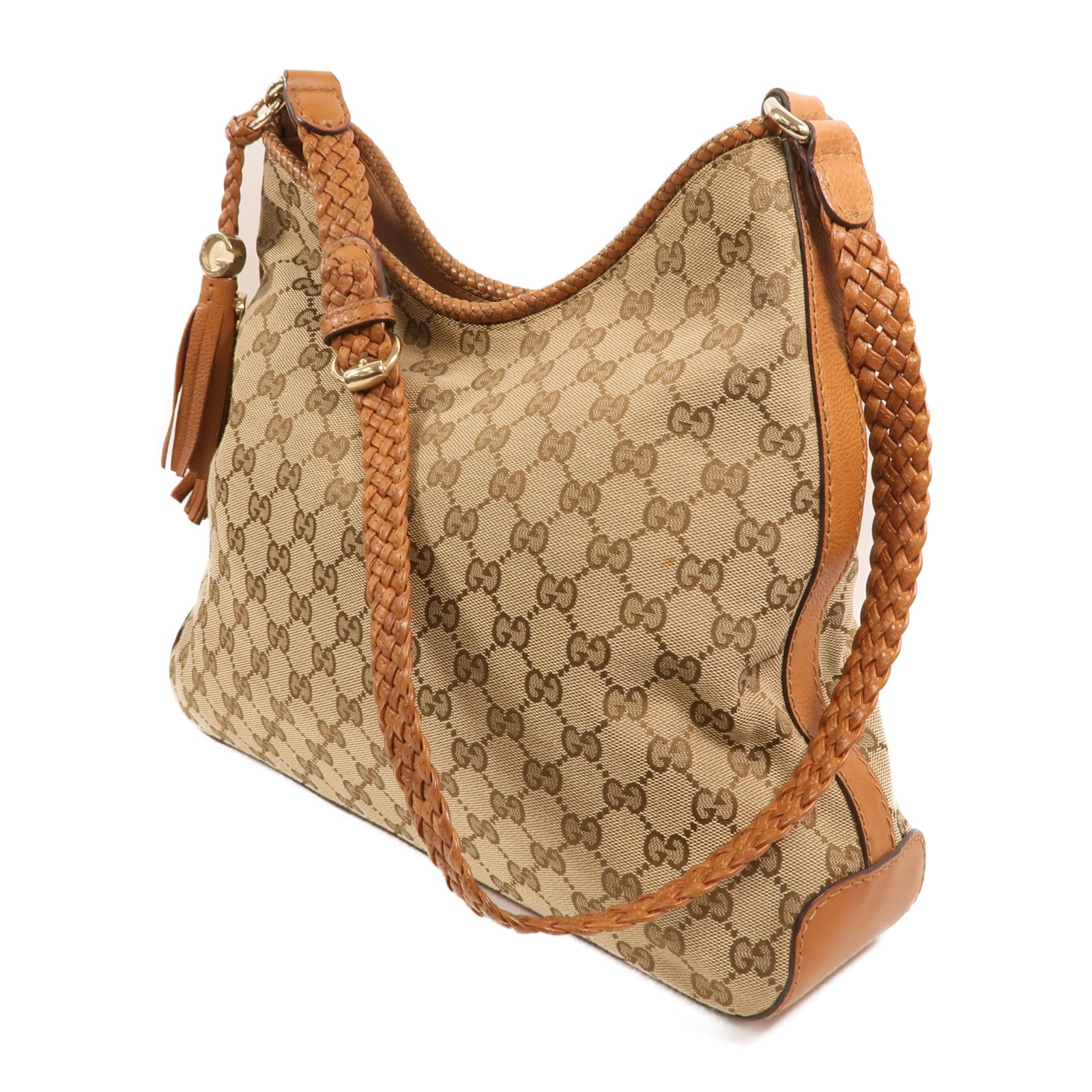 GUCCI 帆布Marrkech GG Hobo金扣肩背袋