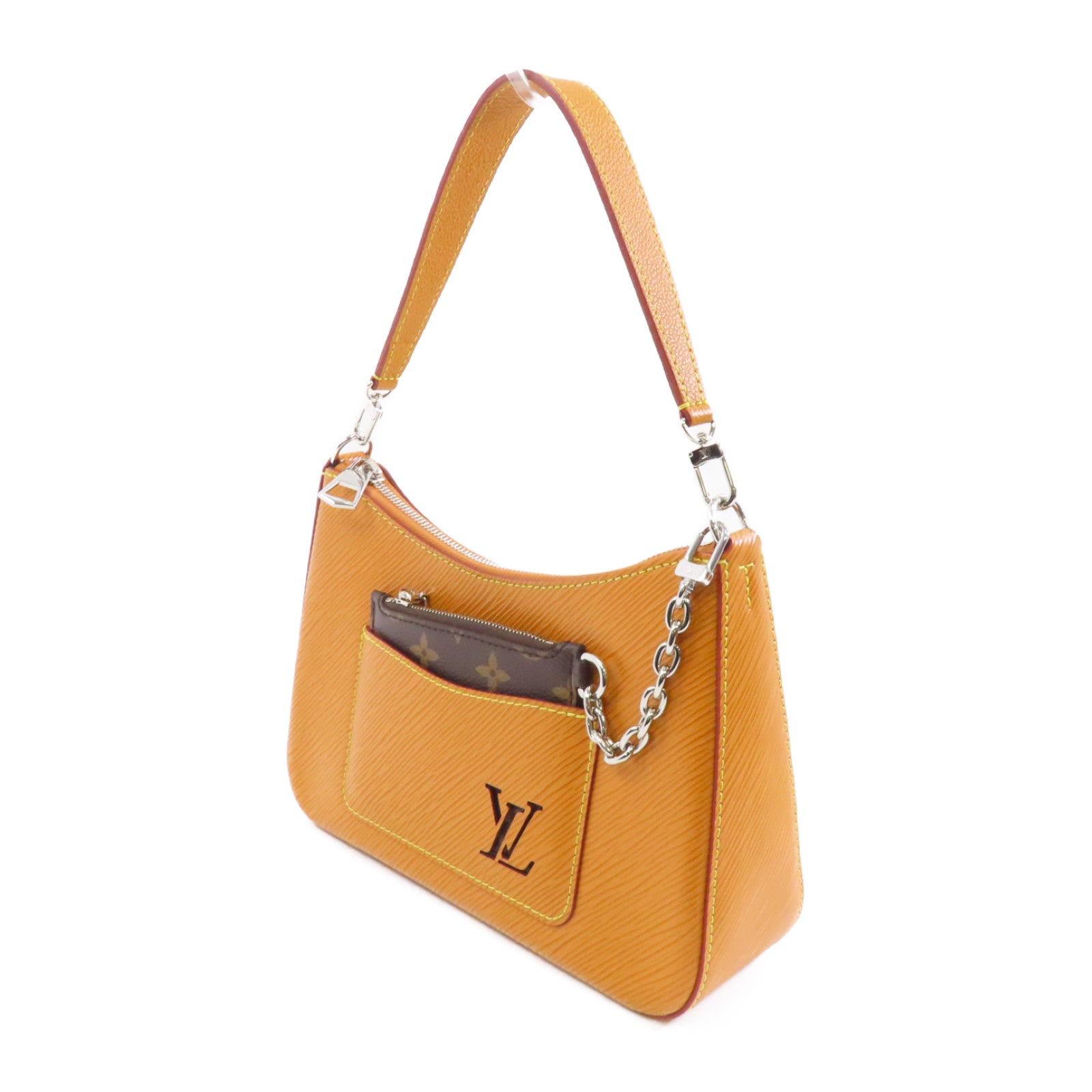 LOUIS VUITTON Epi Marelle金扣手挽肩背兩用袋棕色