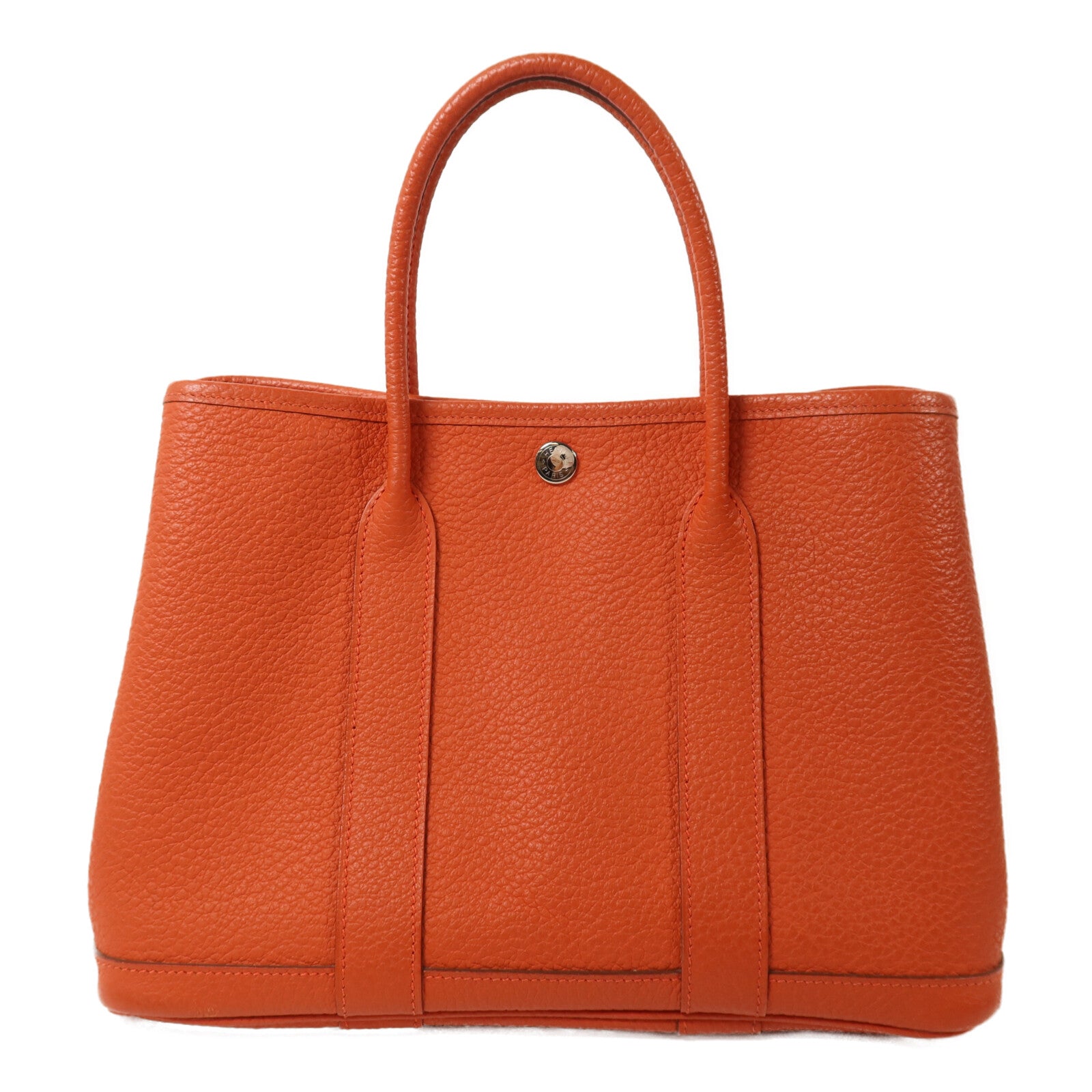 HERMES Negonda皮革Garden Party TPM銀扣手挽袋Capucine