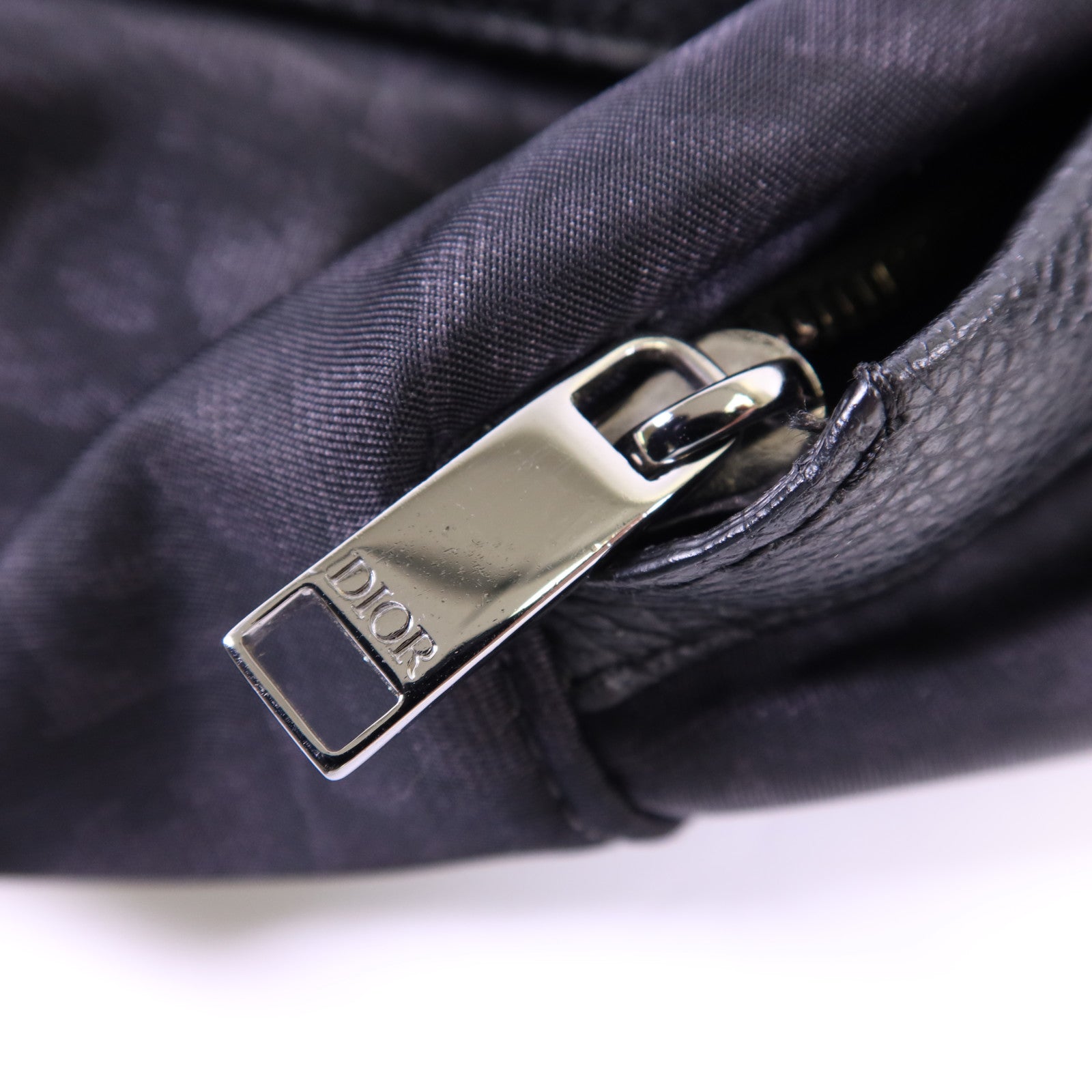 Dior 尼龍/牛皮皮革Trotter Pattern Backpack銀扣背包