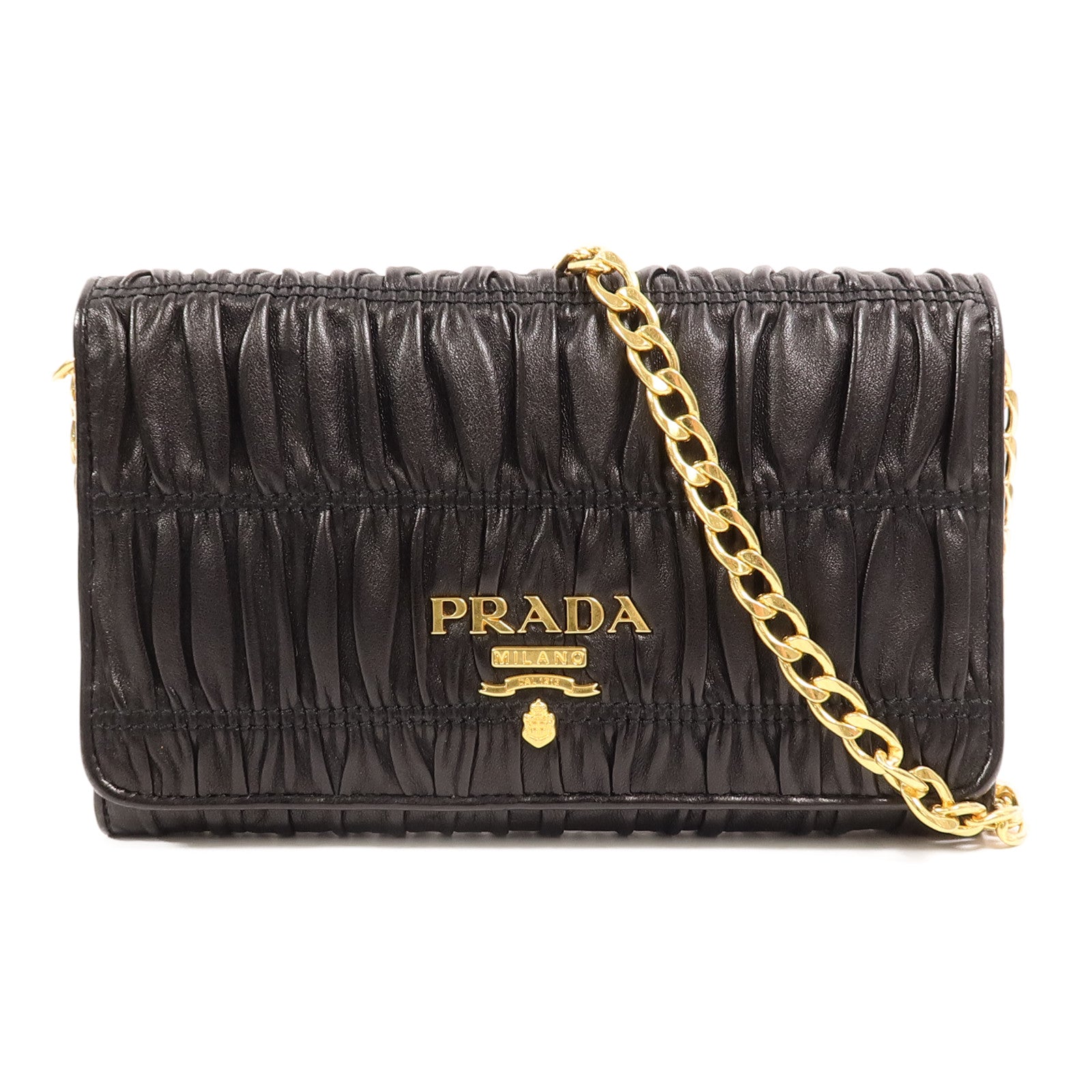 PRADA 牛皮皮革Wallet On Chain鏈帶肩背袋