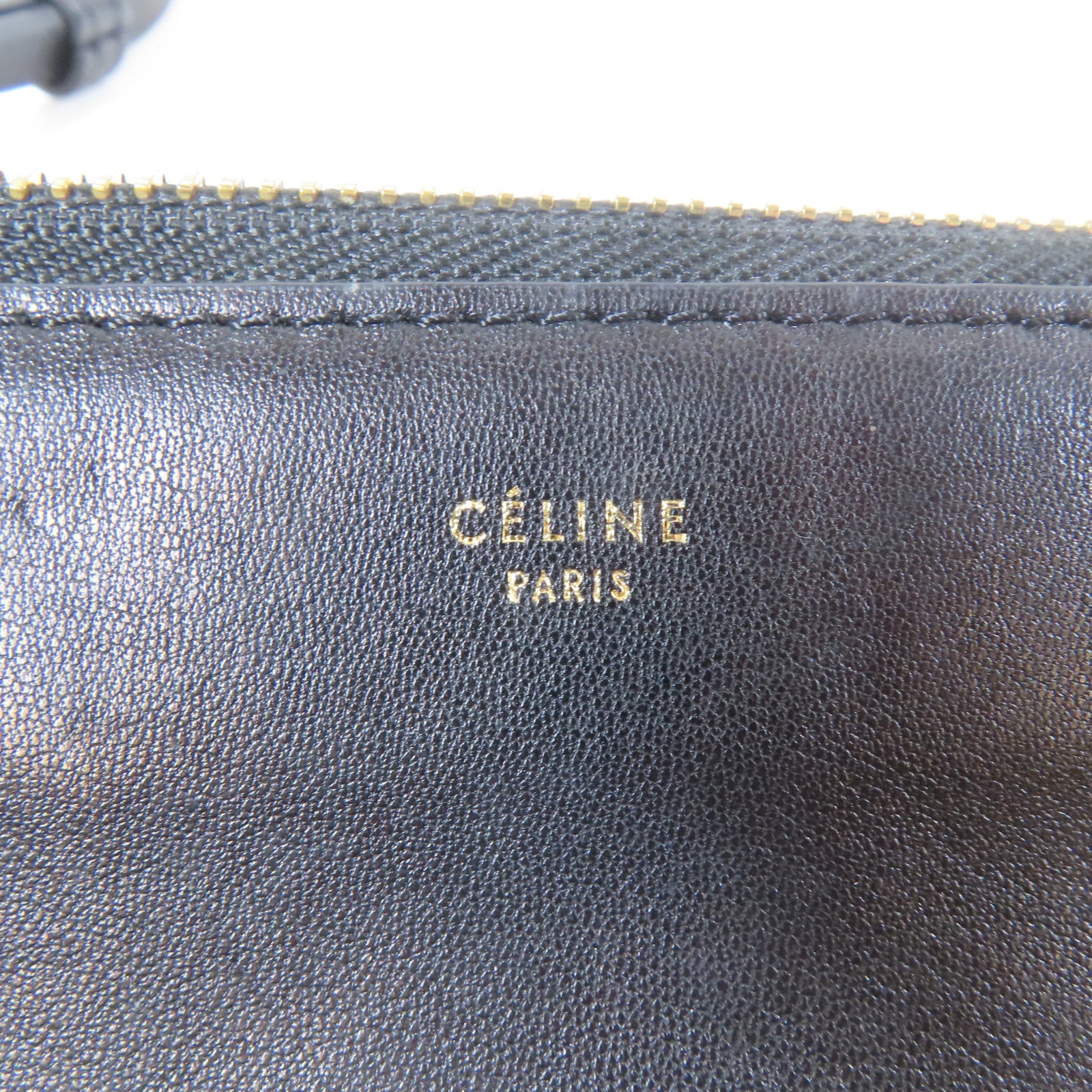 CELINE 牛皮皮革Torio金扣肩背袋黑色
