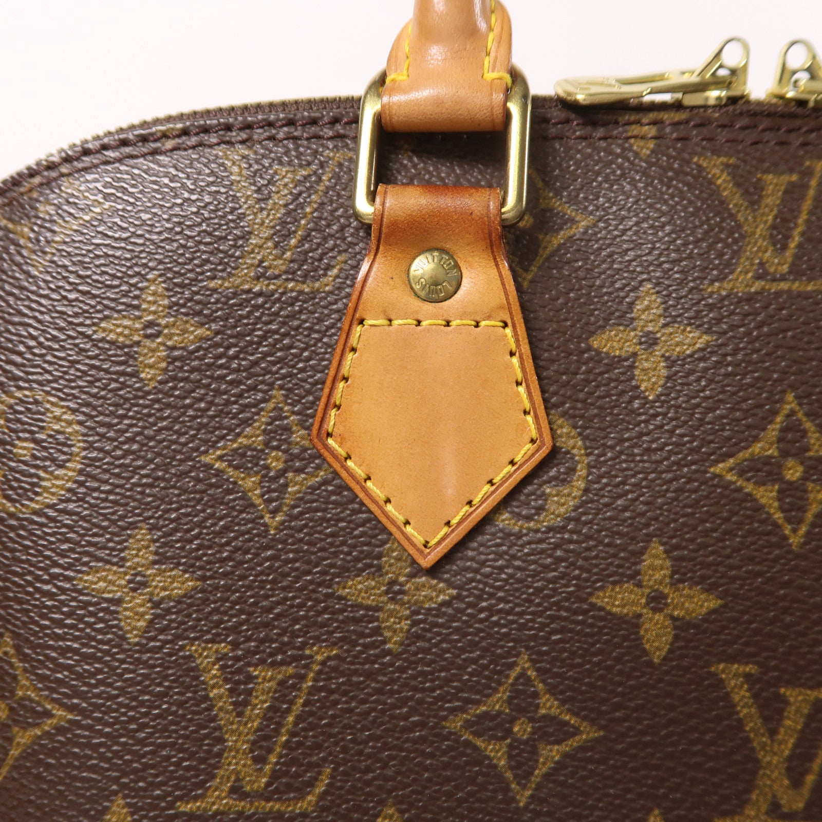 LOUIS VUITTON Monogram Alma金扣手挽袋棕色