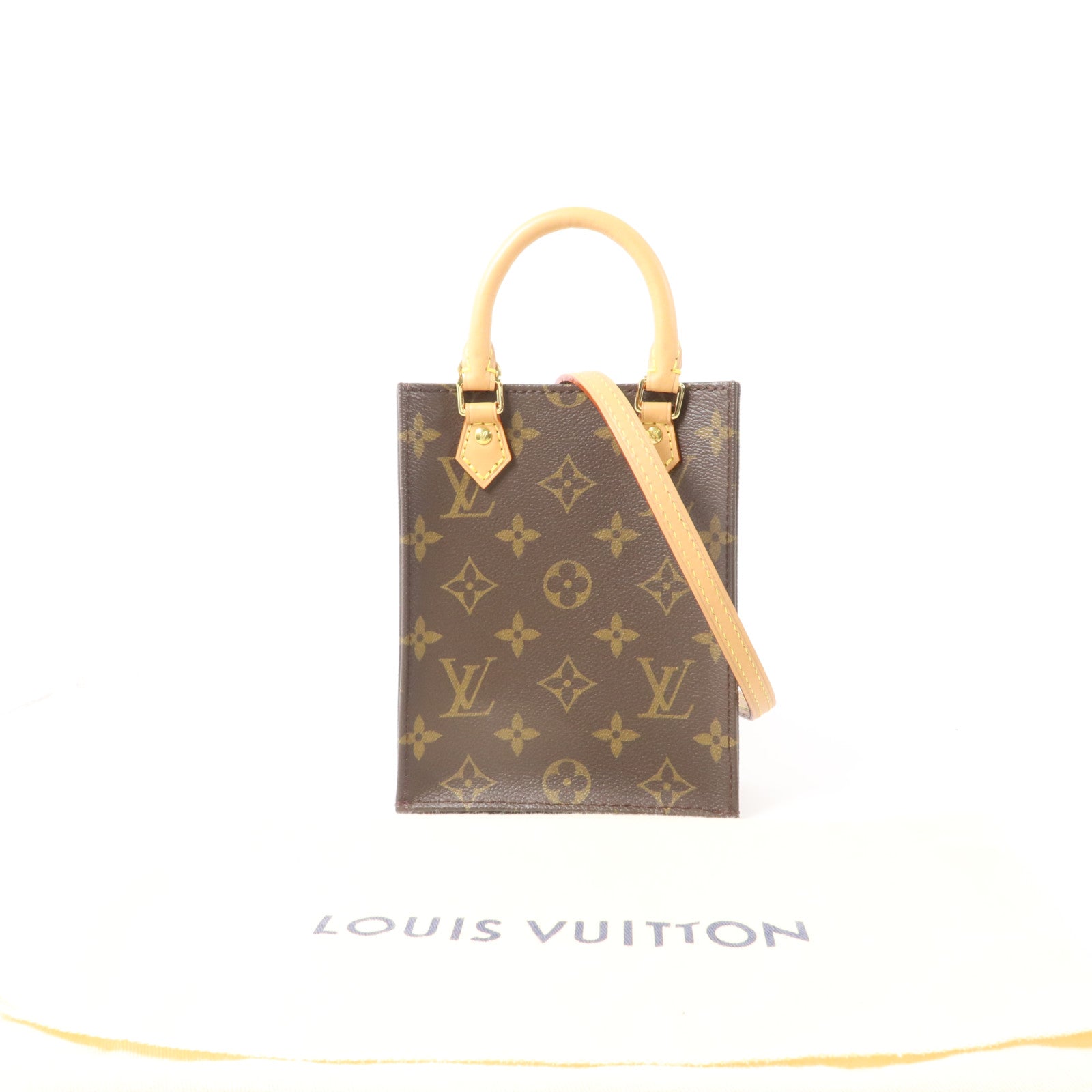LOUIS VUITTON Monogram Petit Sac Plat手挽肩背兩用袋