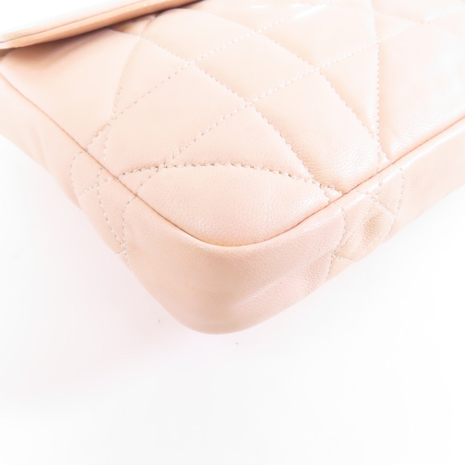 Dior 羊皮皮革Miss Dior Shoulder Bag金扣鏈手挽肩背兩用袋粉紅色