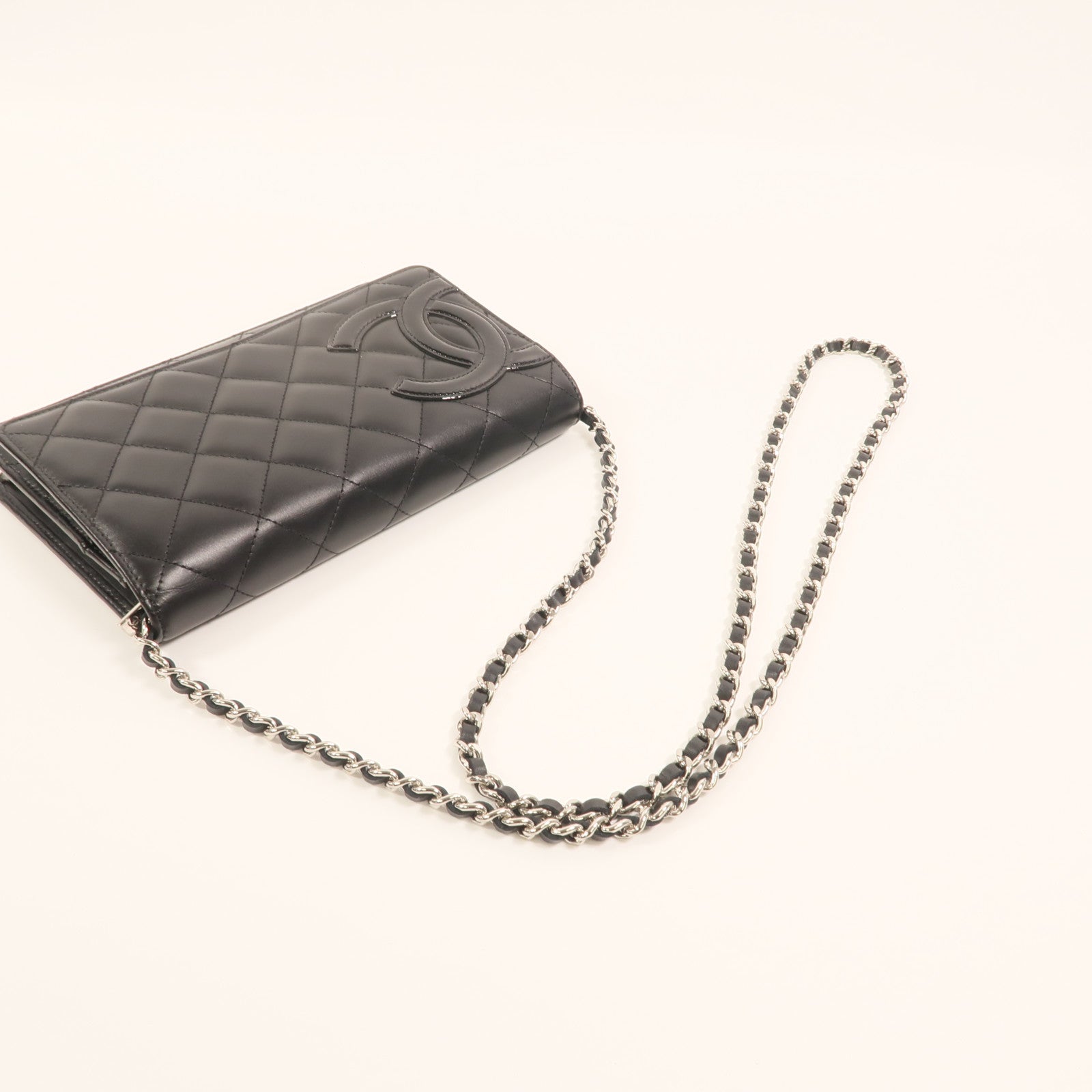 CHANEL 牛皮皮革Cambon Wallet on Chain鏈帶肩背袋