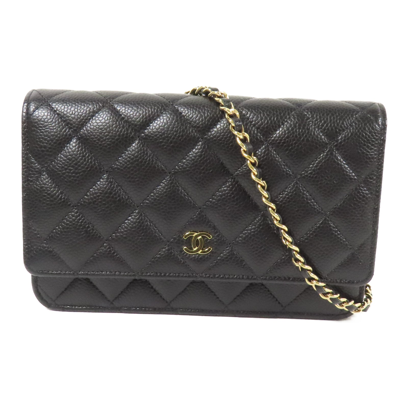 CHANEL 牛皮皮革Woc銀扣鏈帶肩背袋