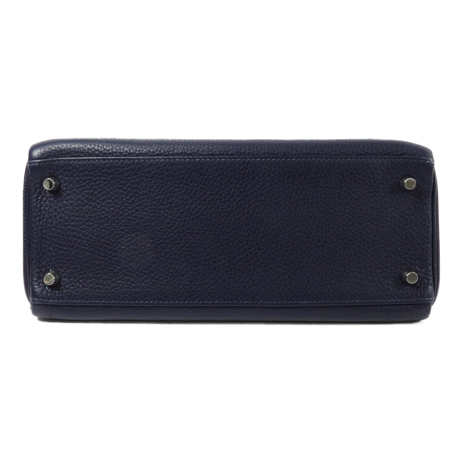 HERMES Clemence皮革Kelly 28手挽肩背兩用袋Blue Nuit