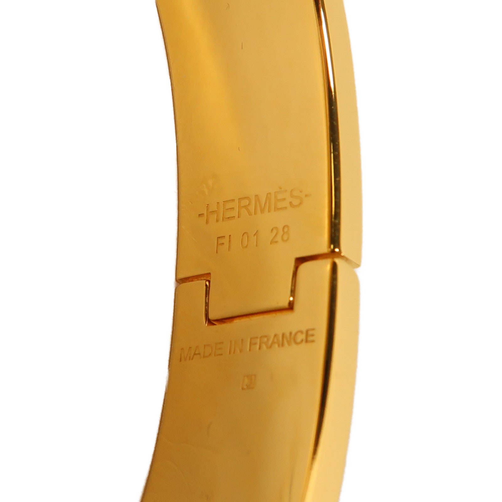 HERMES 金屬Clic H金扣手鐲粉紅色