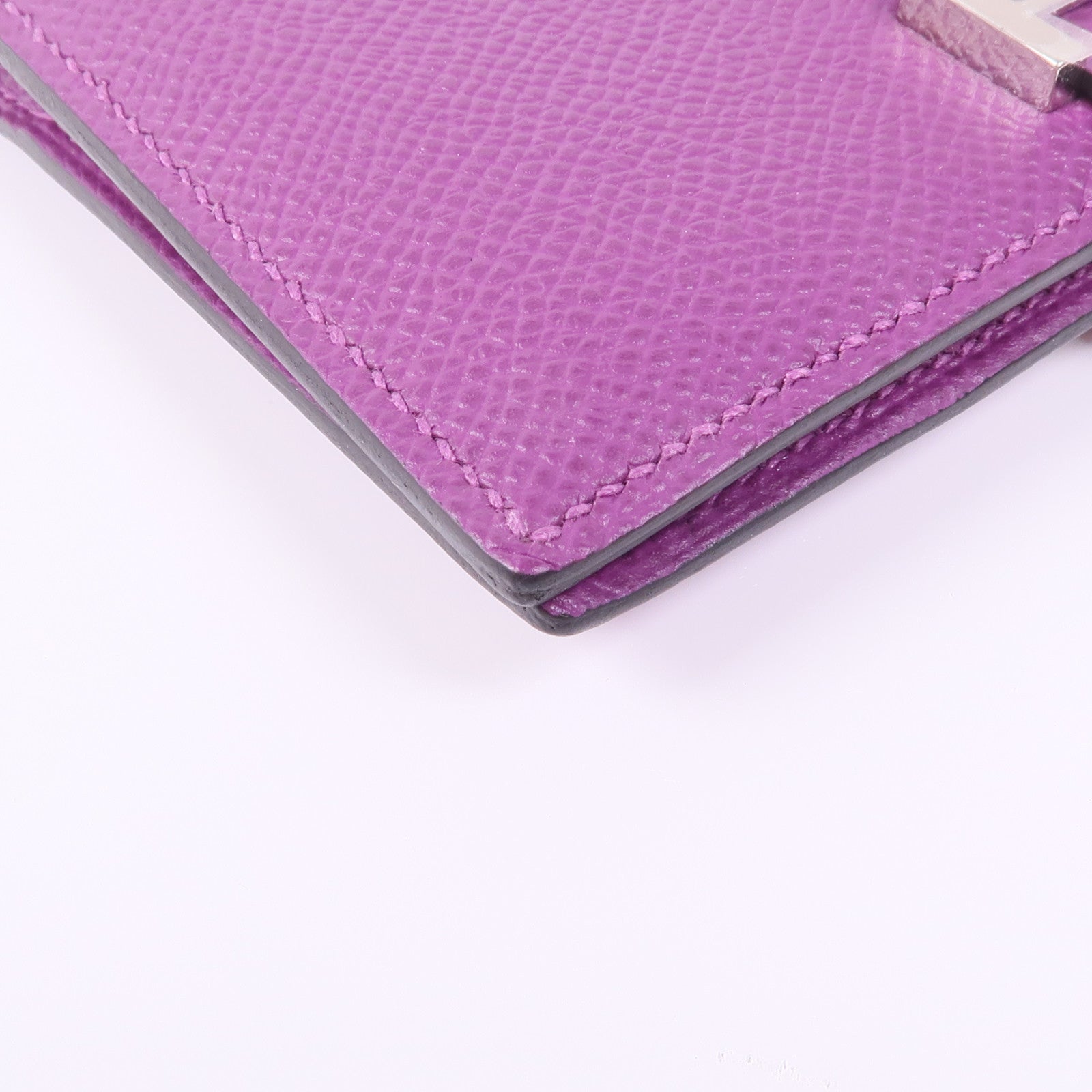 HERMES Epsom皮革Bearn Wallet銀扣錢包Anemone