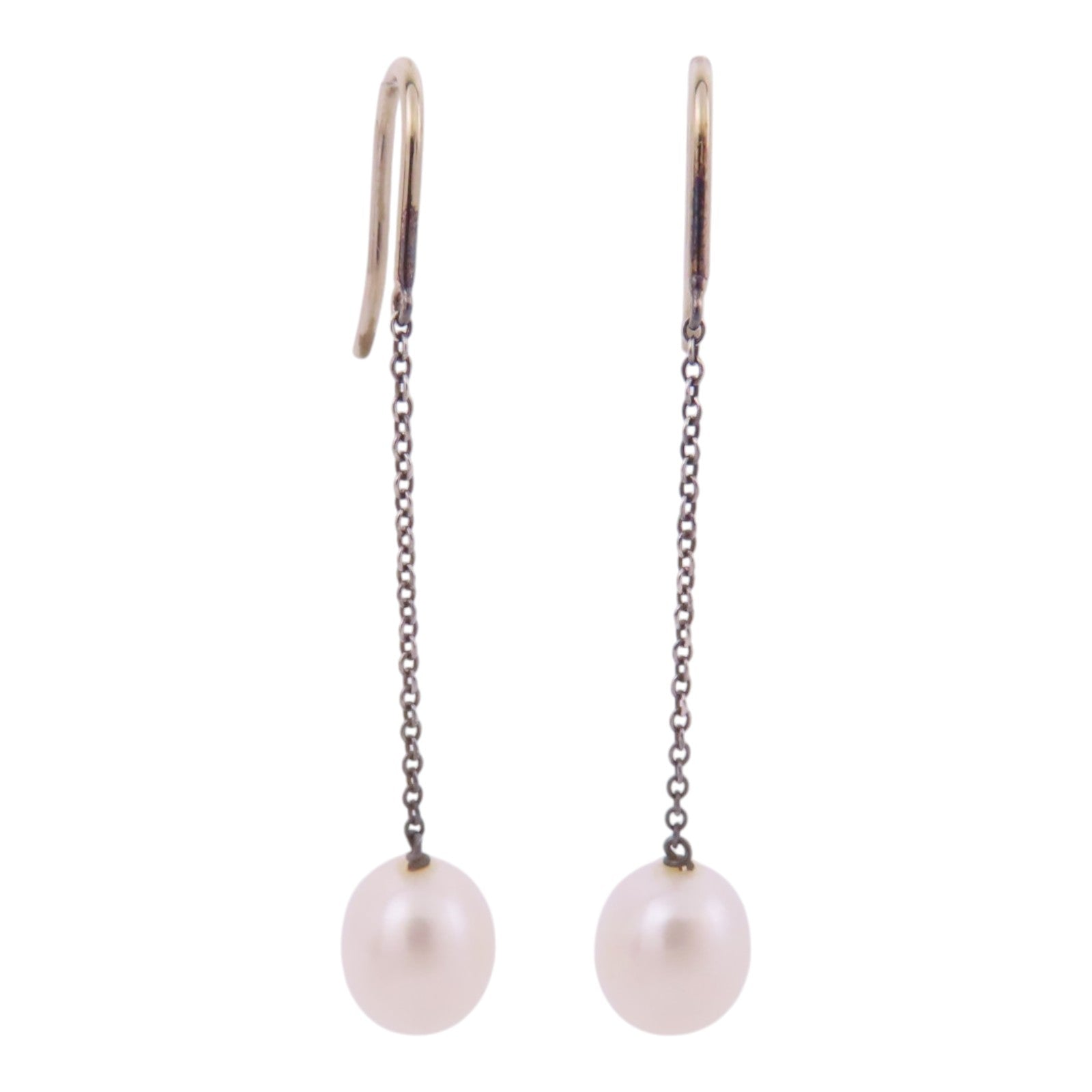 TIFFANY＆CO 925純銀Pearl Drop Earring珍珠耳環