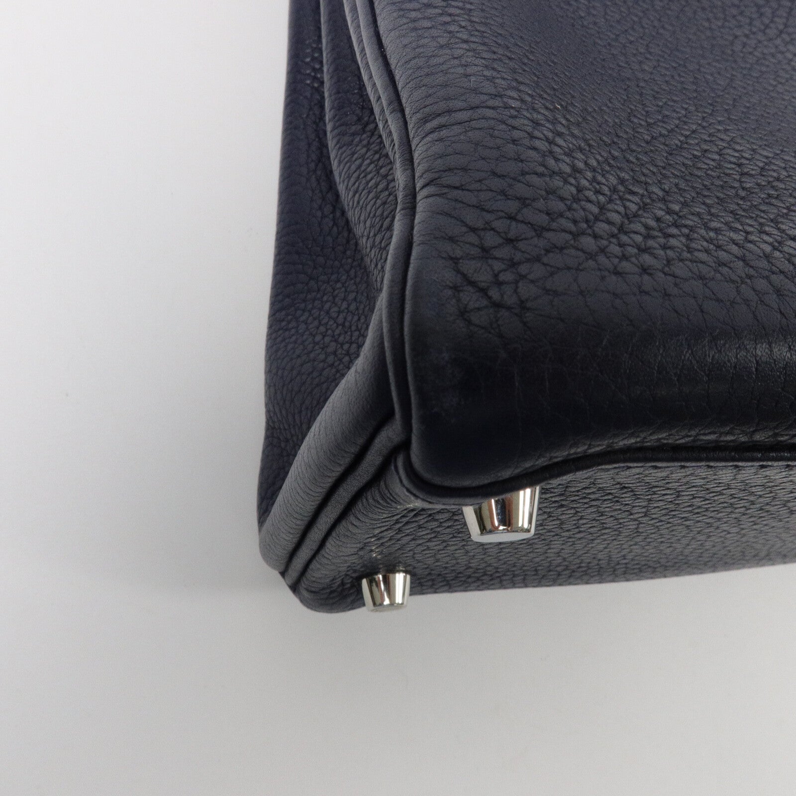 HERMES Clemence皮革Kelly 28手挽肩背兩用袋Blue Nuit
