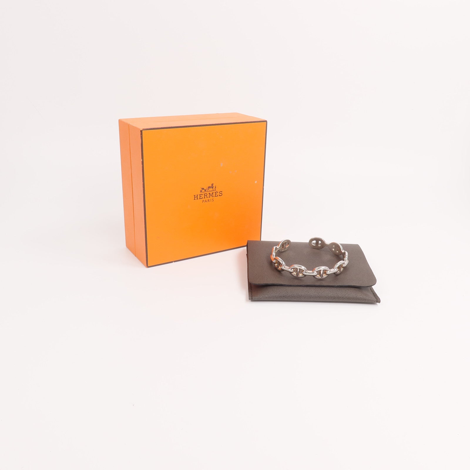 HERMES 925純銀Chaine d'ancre Enchainee Bracelet手鐲