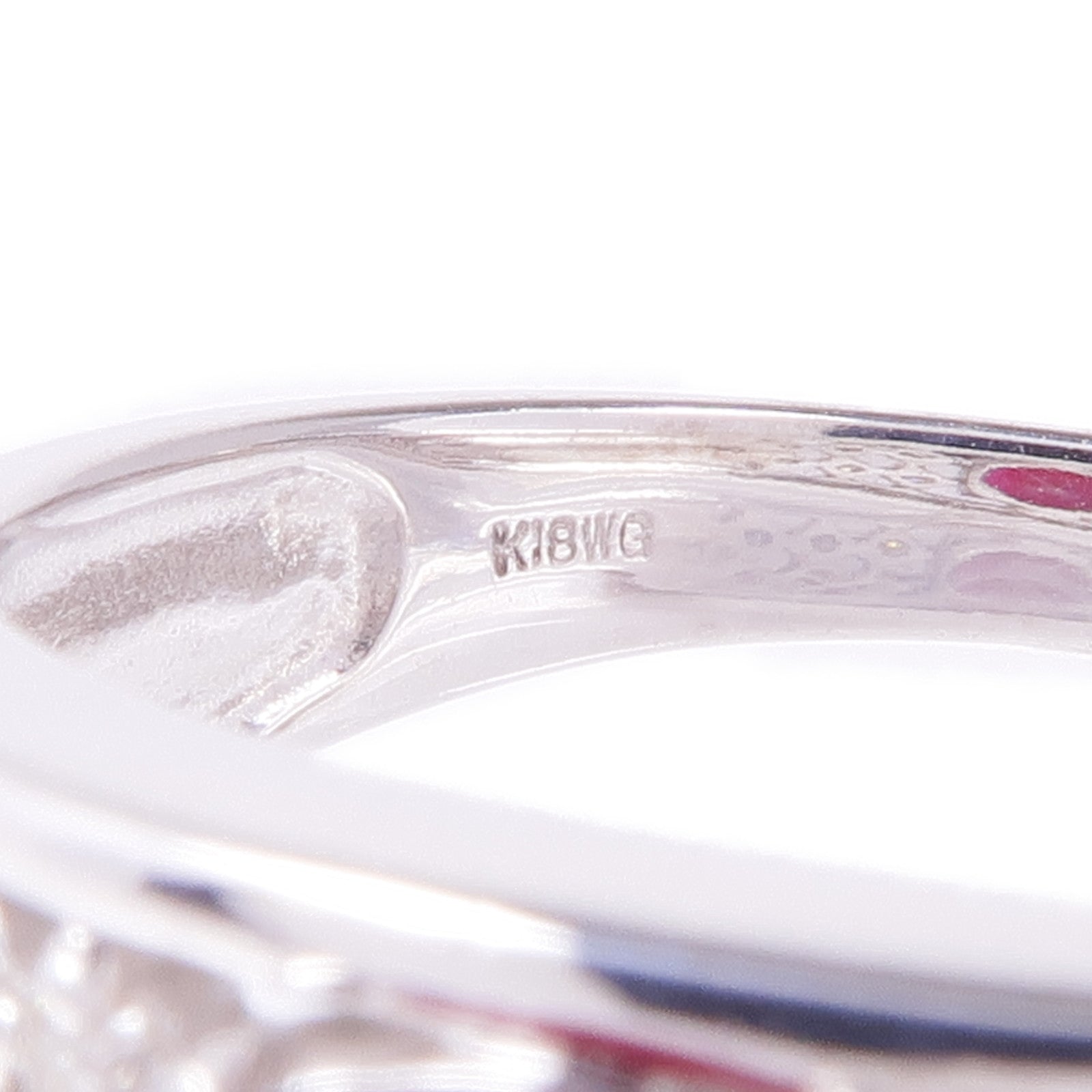 JEWELRY 18K白金Ruby Diamond Ring紅寶石/鑽石戒指US#6.25