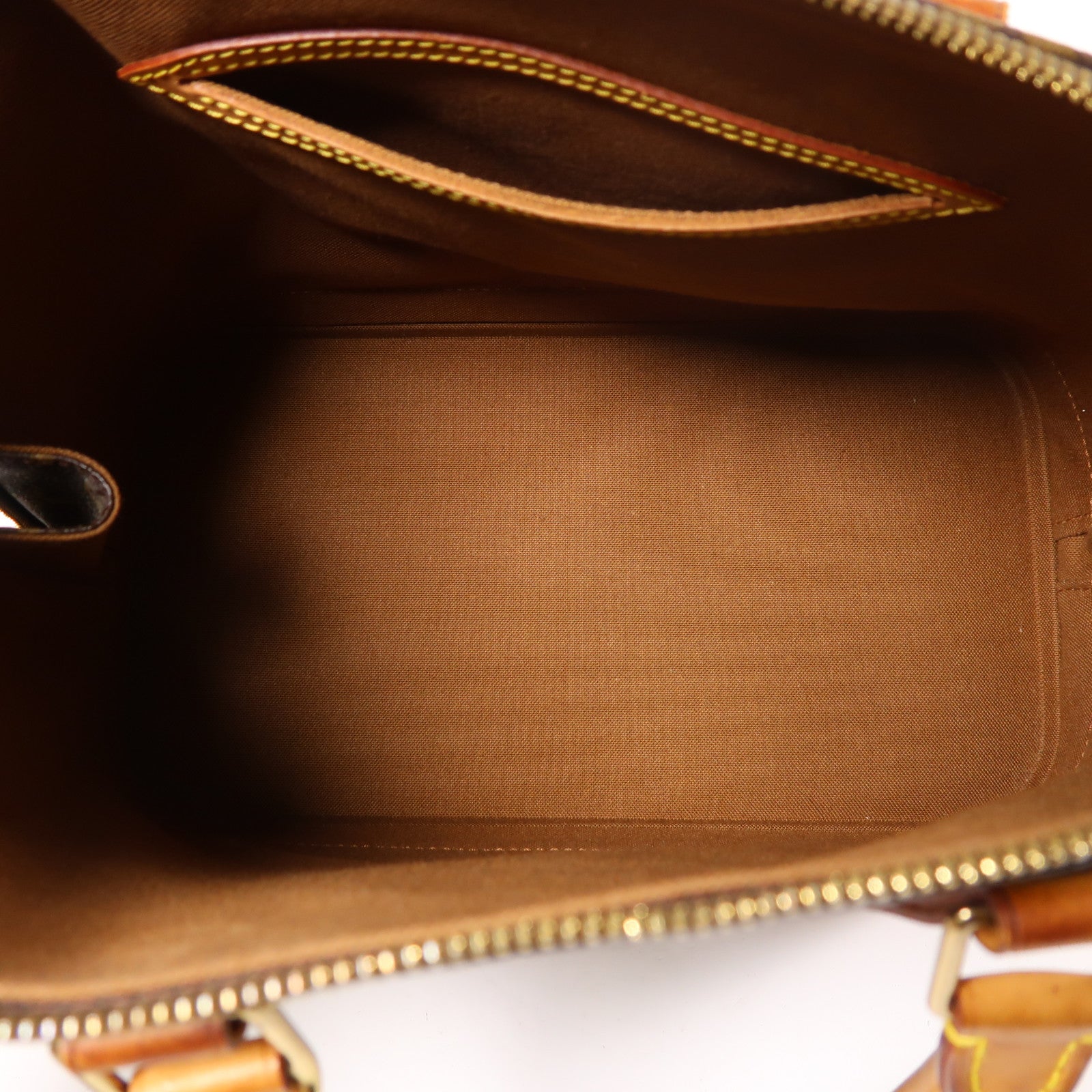 LOUIS VUITTON Monogram Alma金扣手挽袋棕色