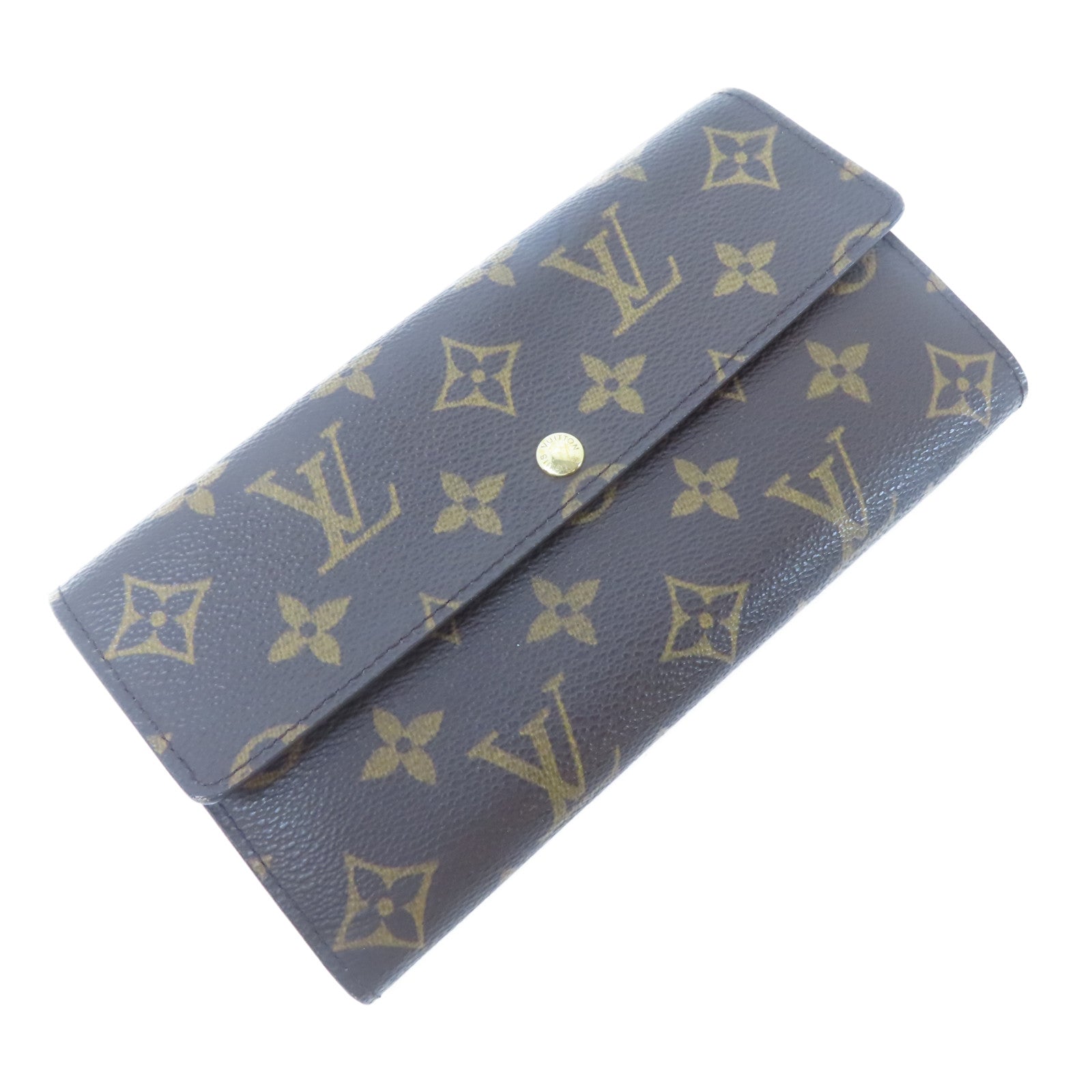 LOUIS VUITTON Monogram Long Wallet金扣長錢包啡色