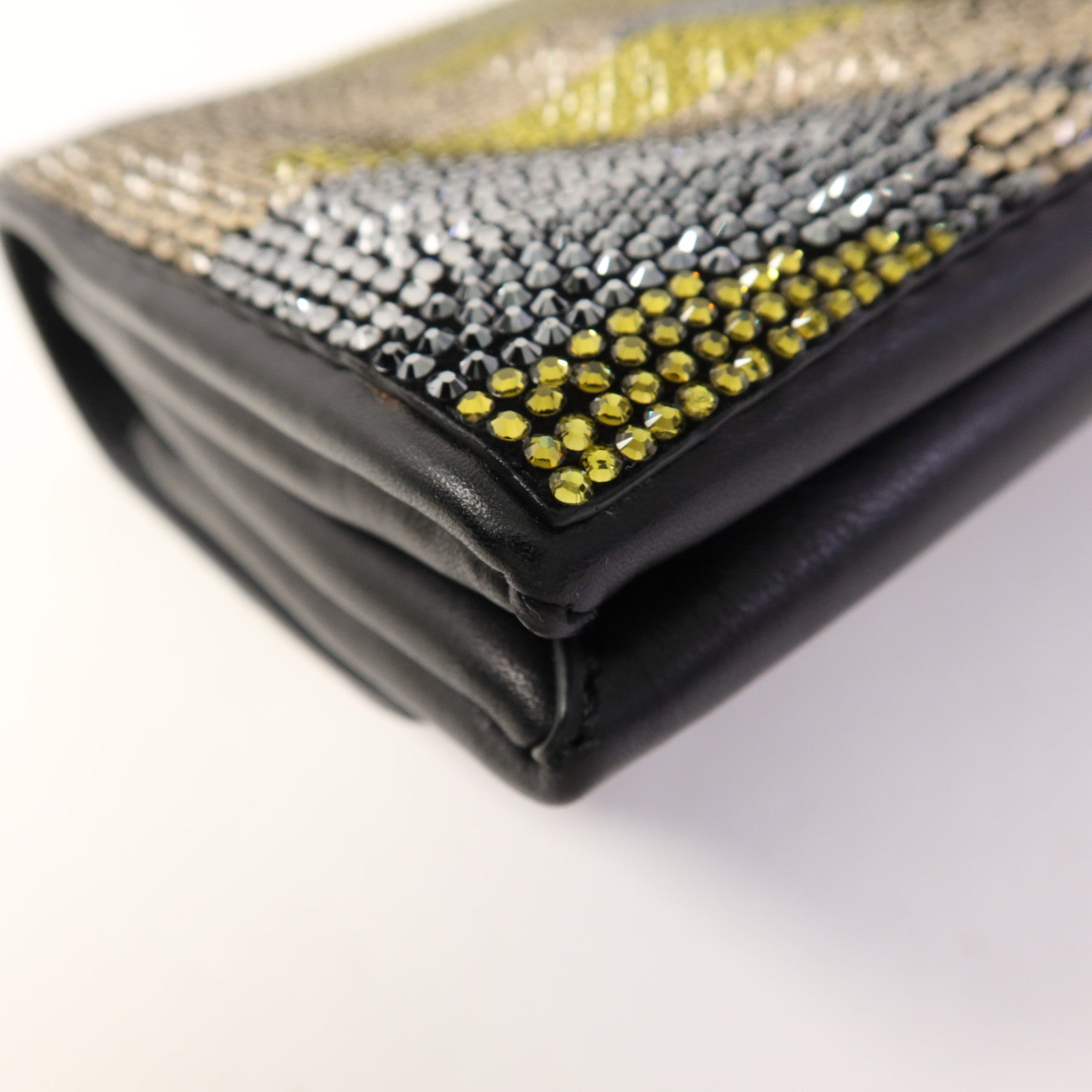 Valentino 牛皮皮革/水晶Shoulder Bag金扣鏈帶肩背袋