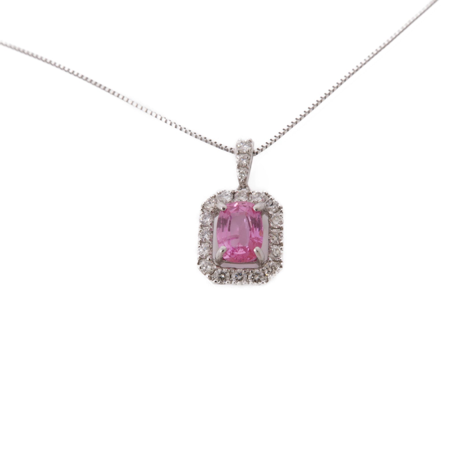 JEWELRY Padparadscha Diamond Necklace PT950/PT850 Platinum