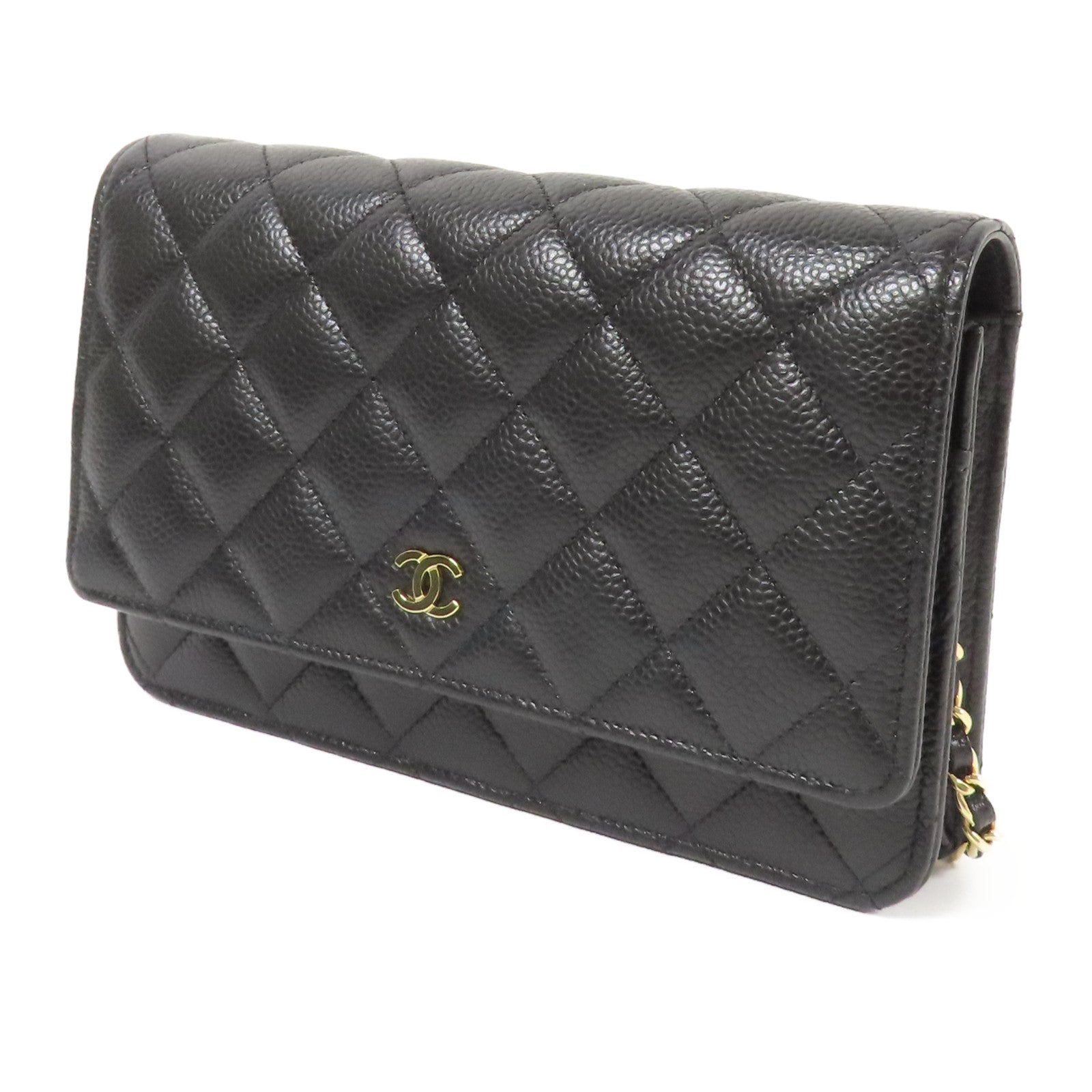 CHANEL 牛皮皮革Woc銀扣鏈帶肩背袋