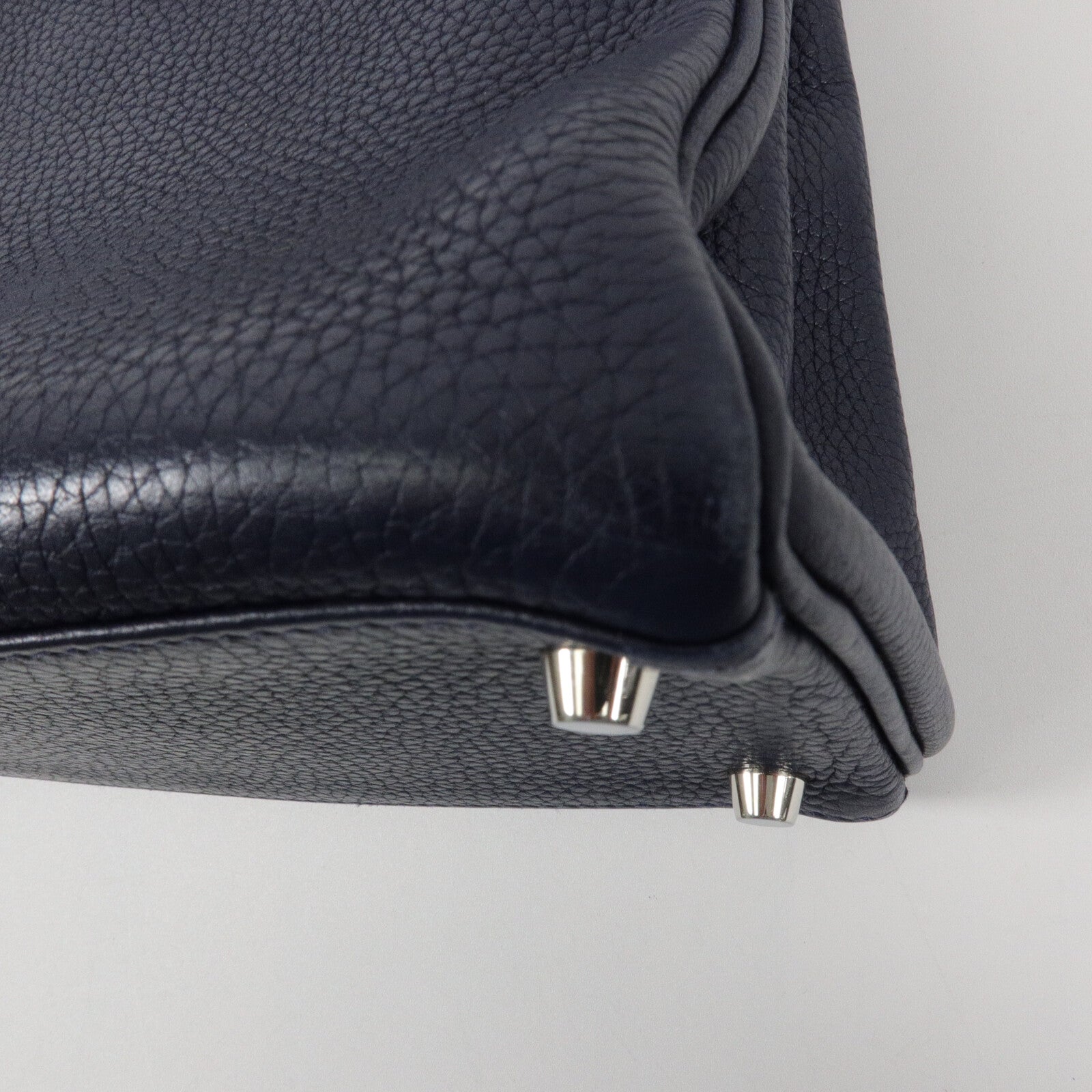 HERMES Clemence皮革Kelly 28手挽肩背兩用袋Blue Nuit