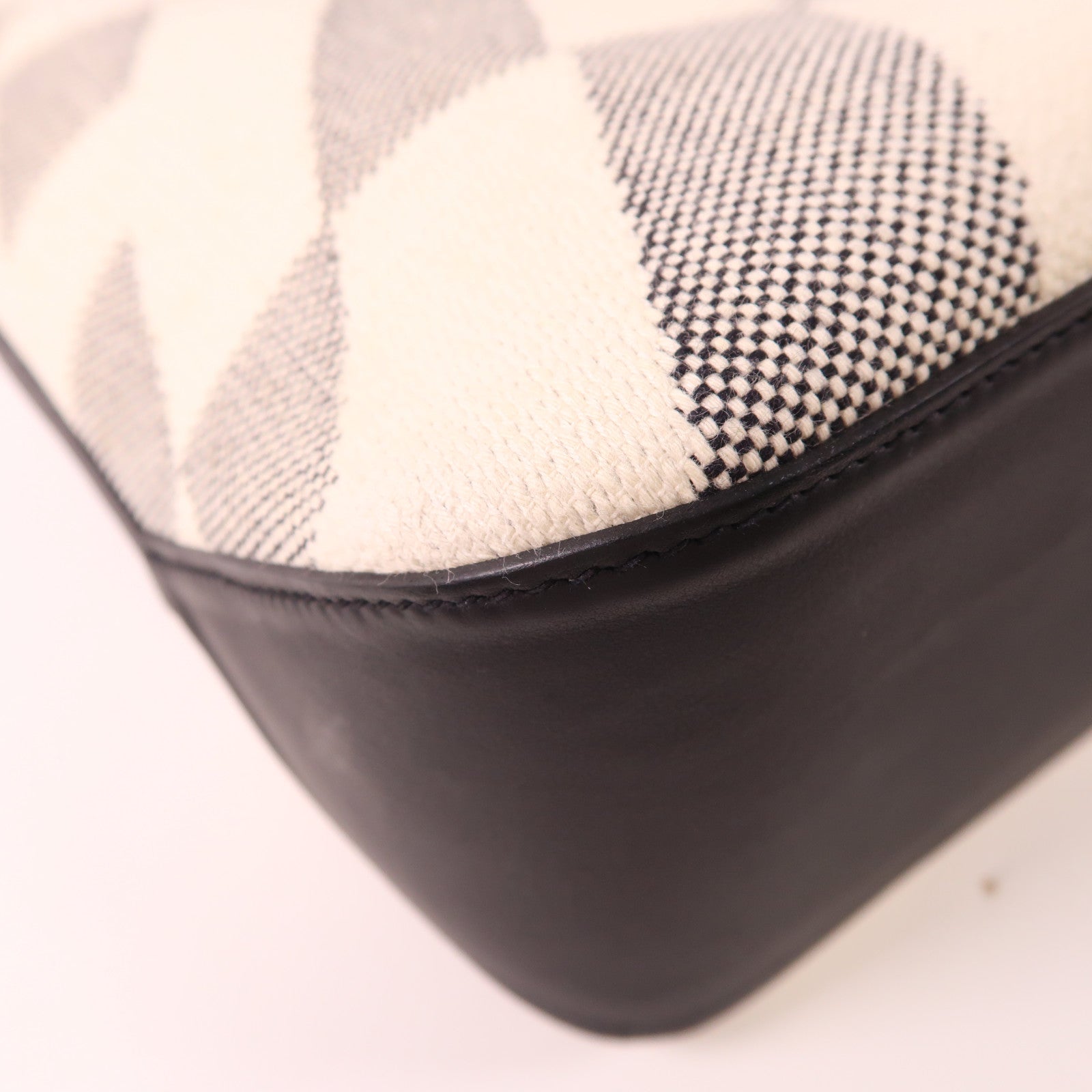 HERMES 帆布/皮革Cabas H En Biais 40肩背袋Noir