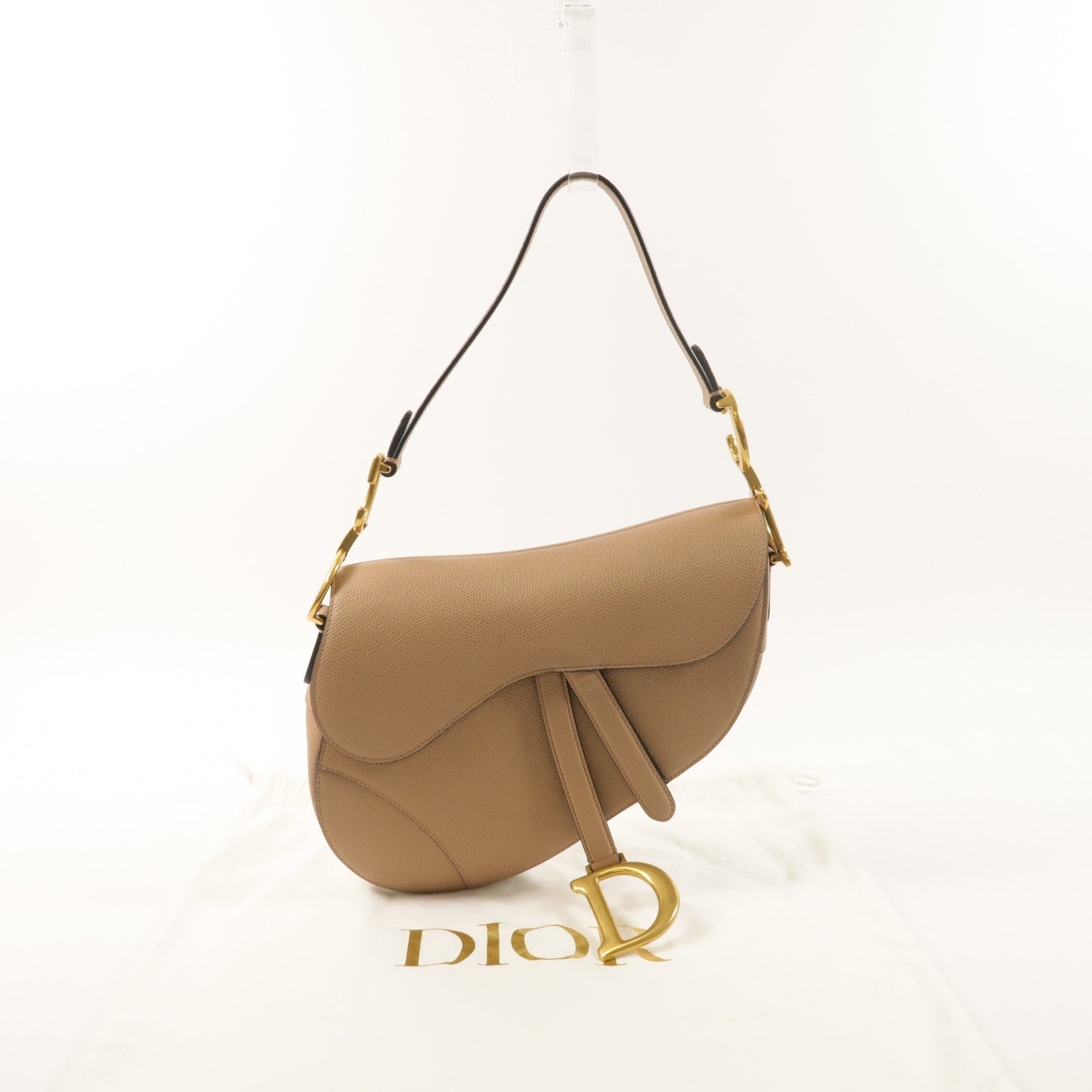 Dior 牛皮皮革Saddle Bag金扣肩背袋