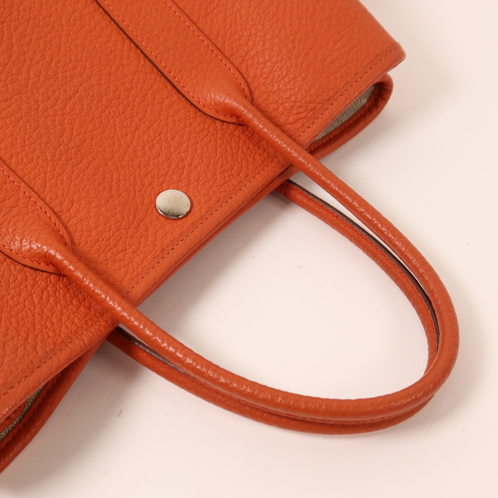 HERMES Negonda皮革Garden Party TPM銀扣手挽袋Capucine