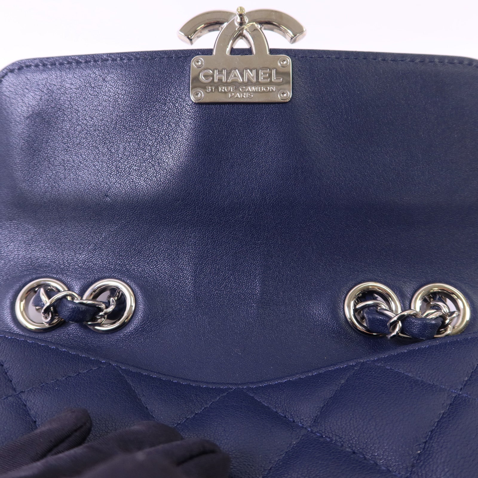 CHANEL 【激減優惠】牛皮皮革2 Way Chain Shoulder Bag銀扣鏈帶肩背袋