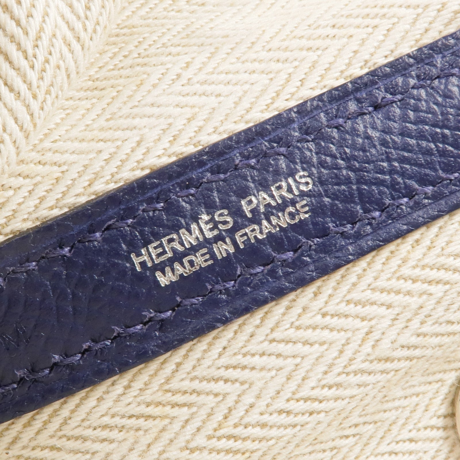 HERMES Epsom皮革Garden Party TPM銀扣手挽袋Bleu Saphir