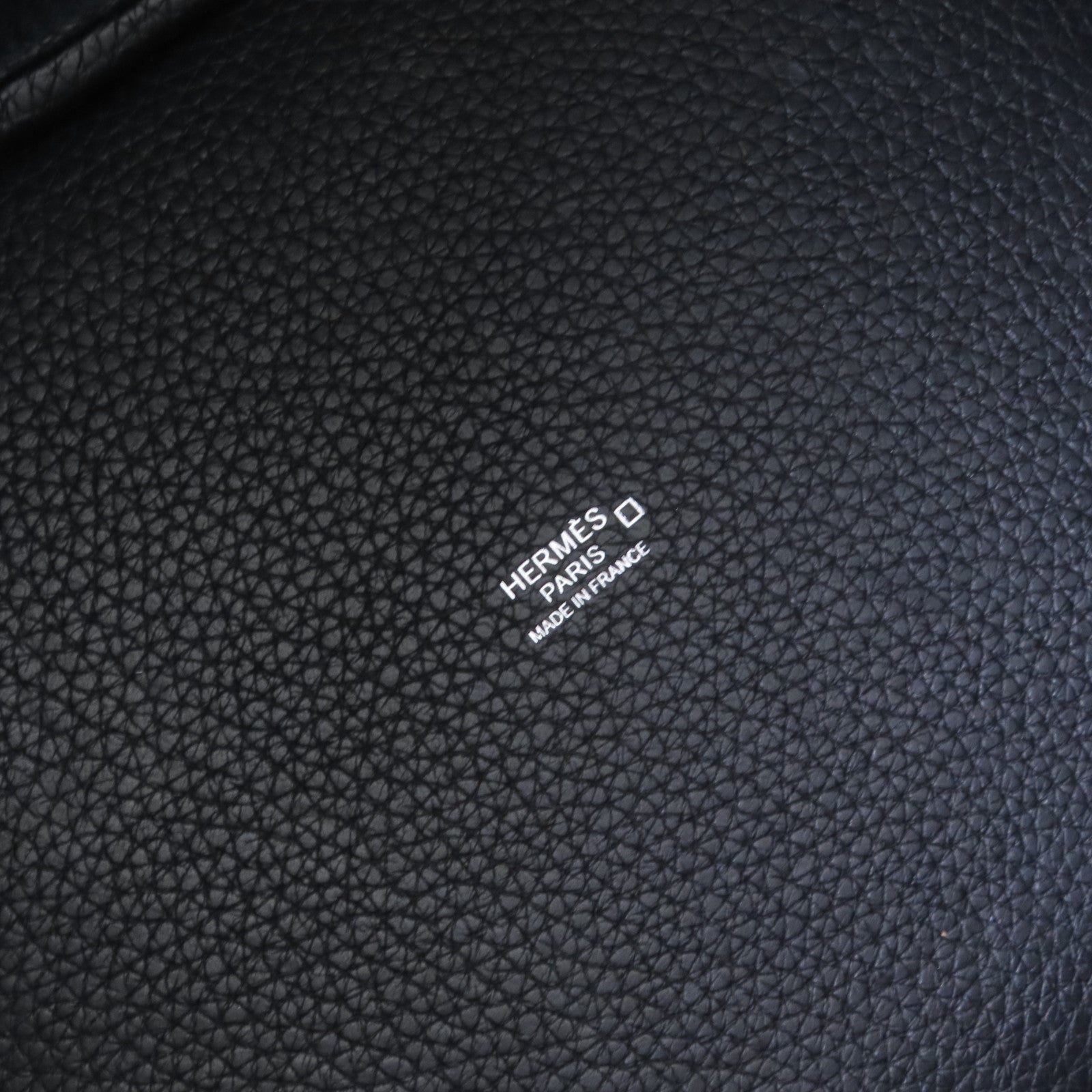 HERMES Clemence皮革/鱷魚皮革Picotin MM Tote Bag銀扣手挽袋黑色