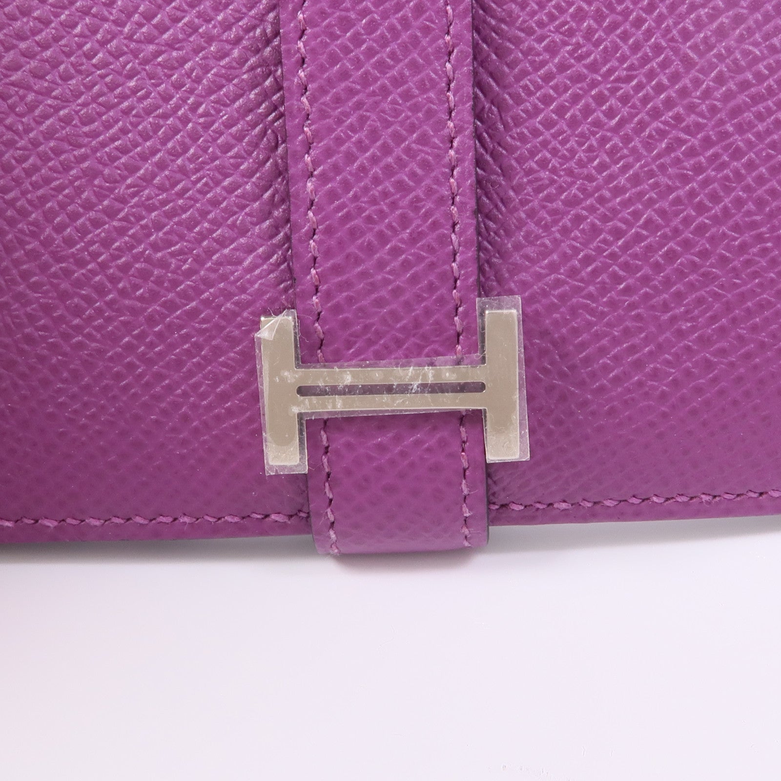 HERMES Epsom皮革Bearn Wallet銀扣錢包Anemone