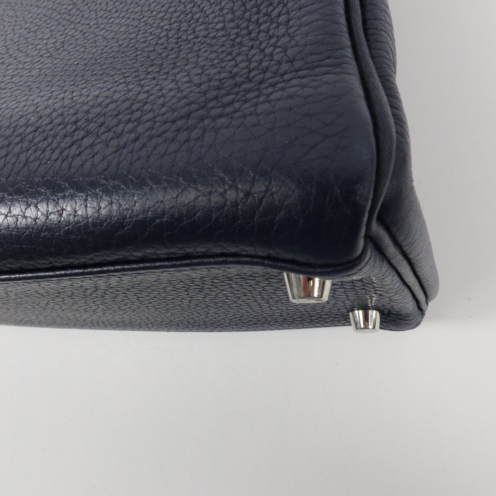 HERMES Clemence皮革Kelly 28手挽肩背兩用袋Blue Nuit