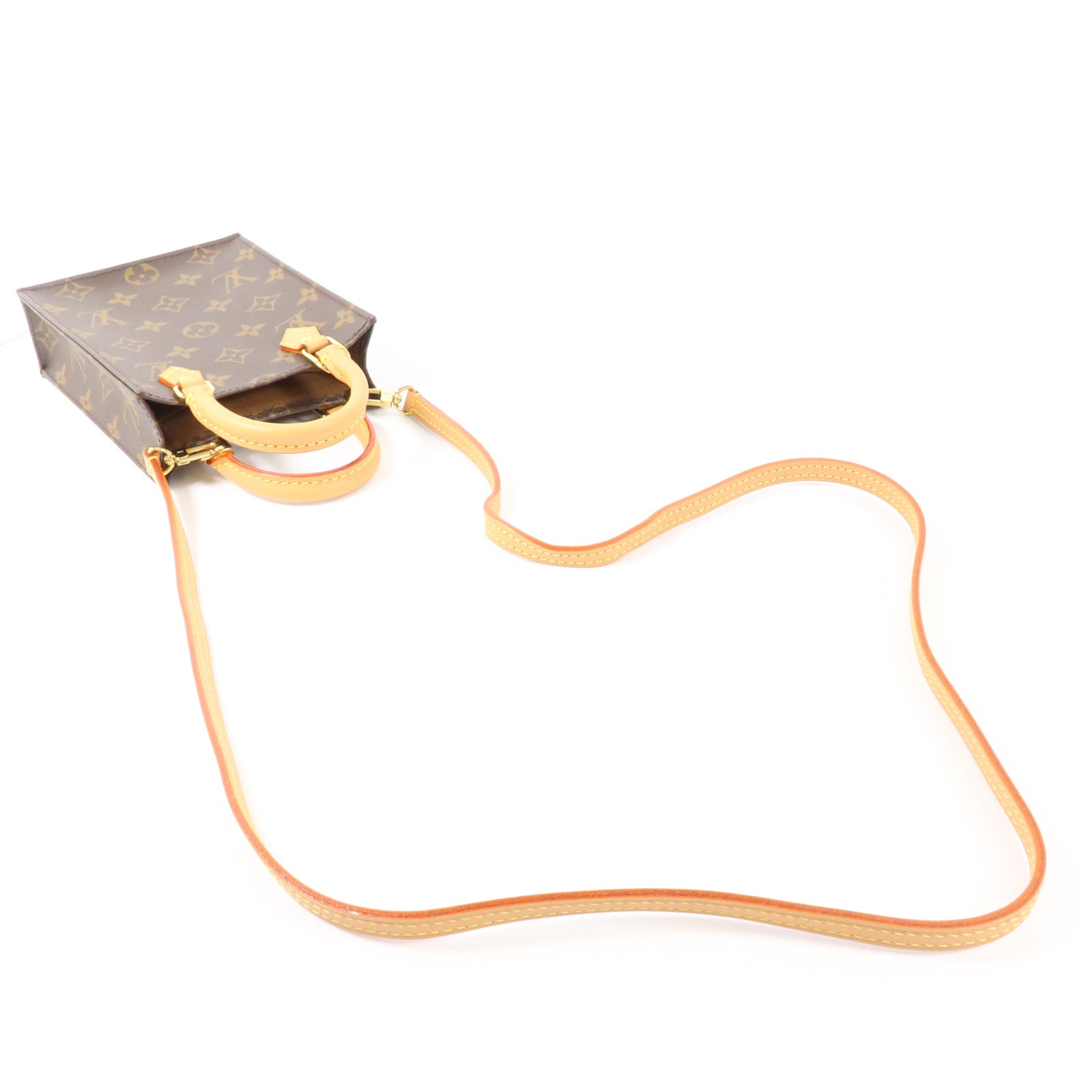 LOUIS VUITTON Monogram Petit Sac Plat手挽肩背兩用袋