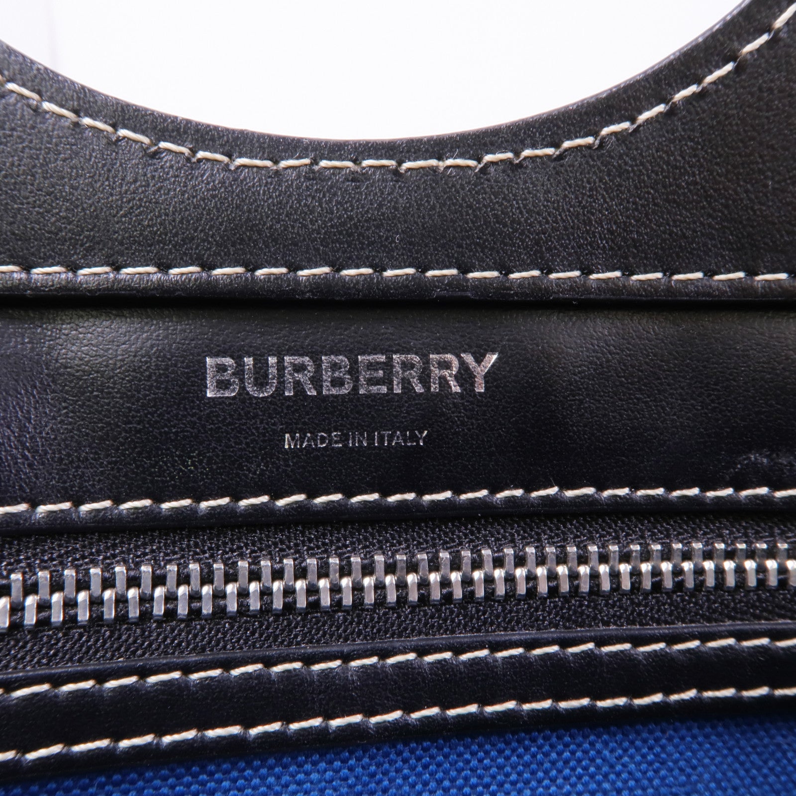 BURBERRY 帆布/皮革2 Way Shoulder銀扣手挽肩背兩用袋
