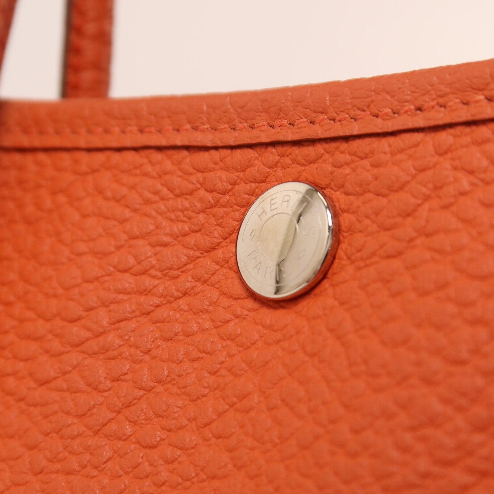 HERMES Negonda皮革Garden Party TPM銀扣手挽袋Capucine