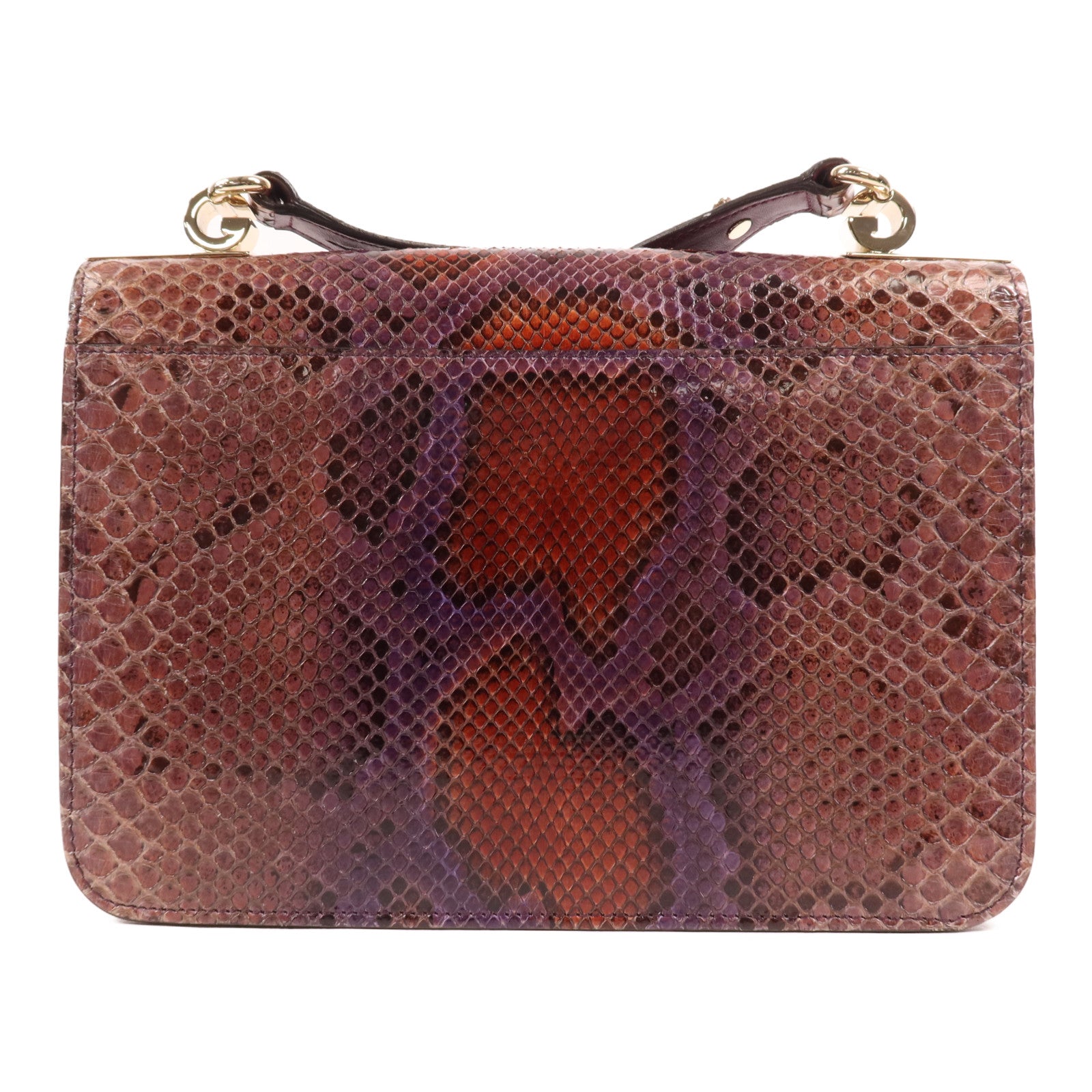 GUCCI 蛇皮皮革1973 Flap Bag金扣肩背袋