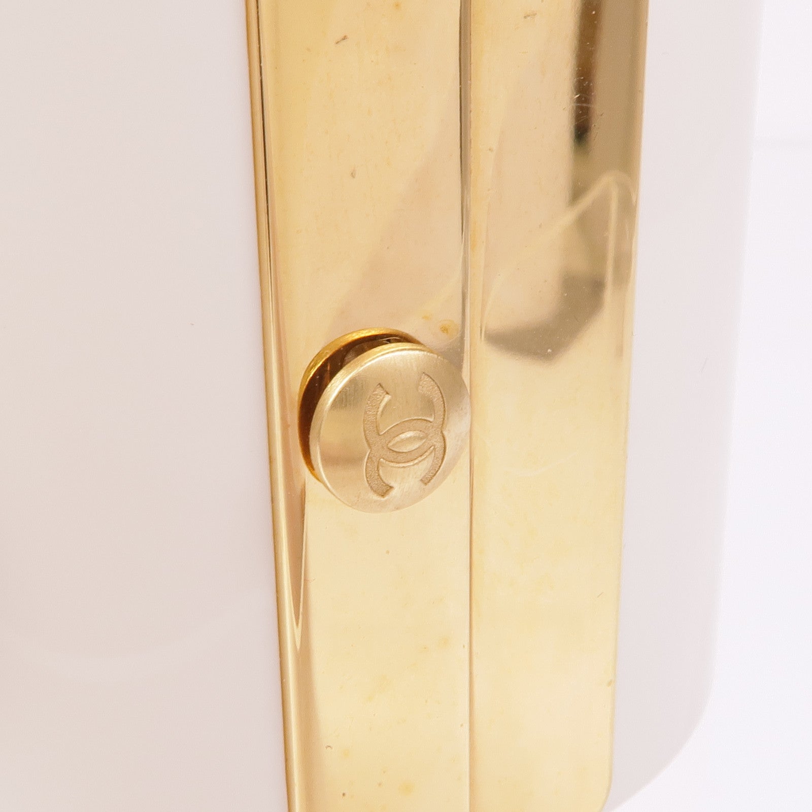 CHANEL PVC/金屬Camellia Cuff Bangle手鐲