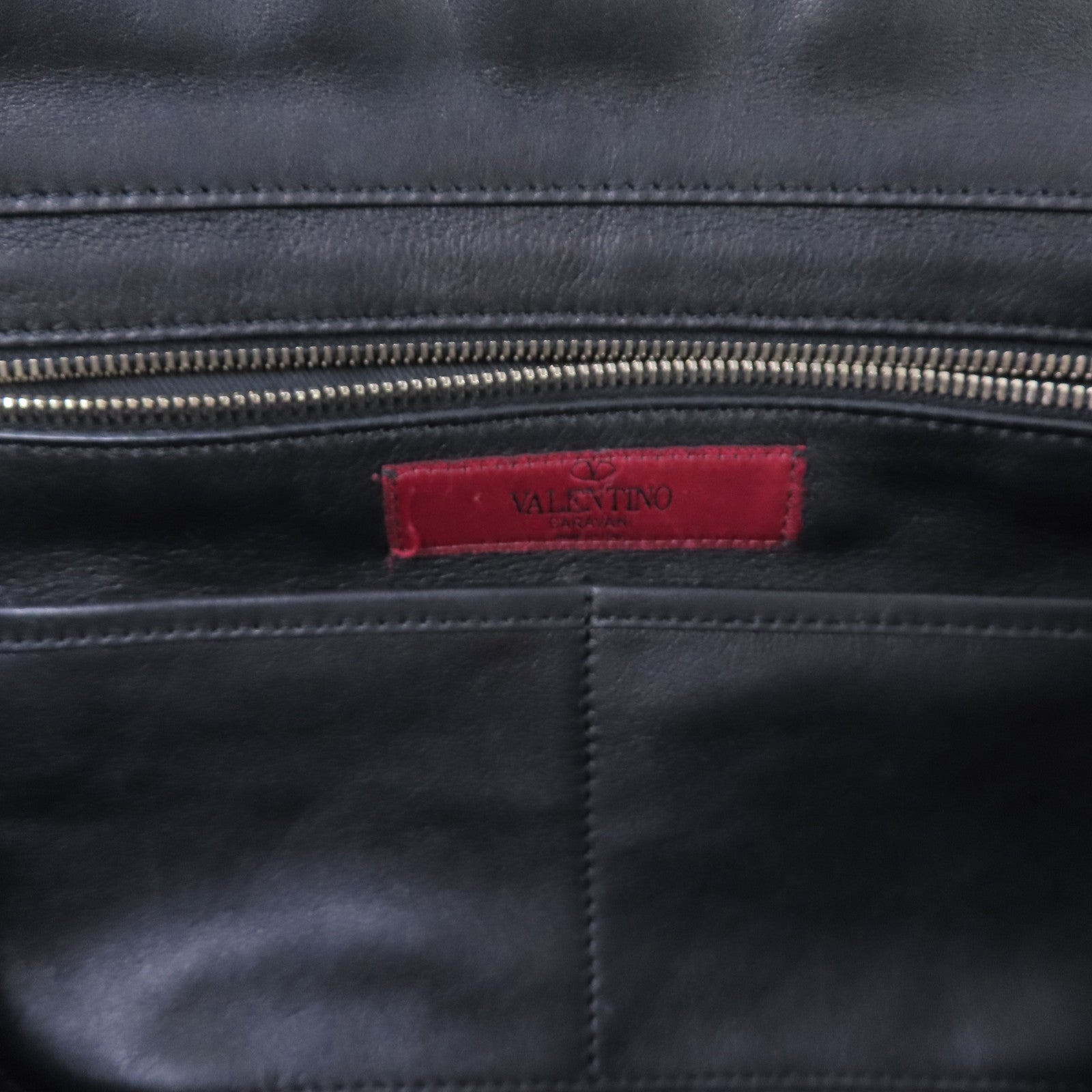 Valentino 牛皮皮革Rockstud Tote Bag金扣手挽肩背兩用袋黑色